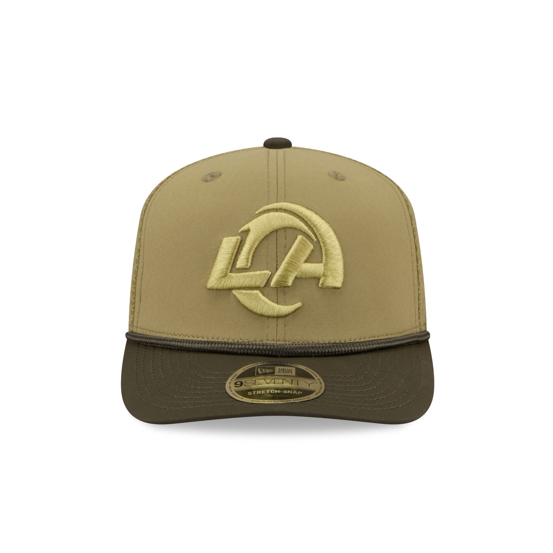 Los Angeles Rams New Era 2025 NFL Salute to Service 9SEVENTY Trucker Cap Grün