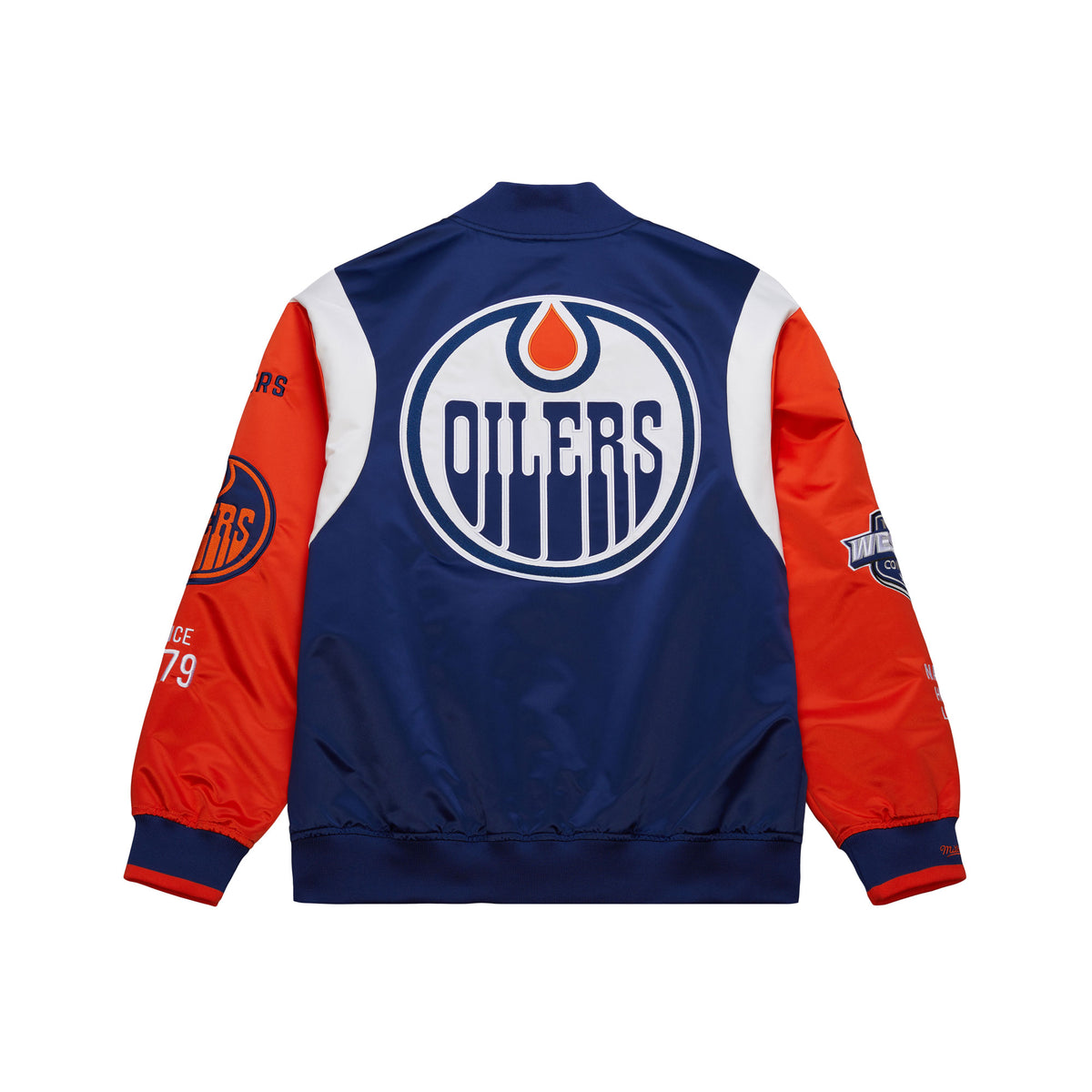 Edmonton Oilers Mitchell & Ness Team Origins Patch NHL Jacke Navy - STADIUMDREAMS