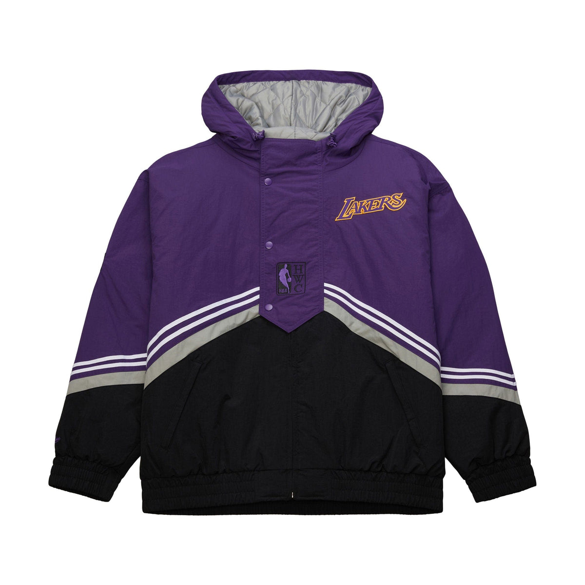 Los Angeles Lakers NBA Mitchell & Ness Throw It Back Retro Winter Jacke Schwarz - STADIUMDREAMS