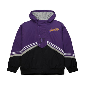 Los Angeles Lakers NBA Mitchell & Ness Throw It Back Retro Winter Jacke Schwarz - STADIUMDREAMS