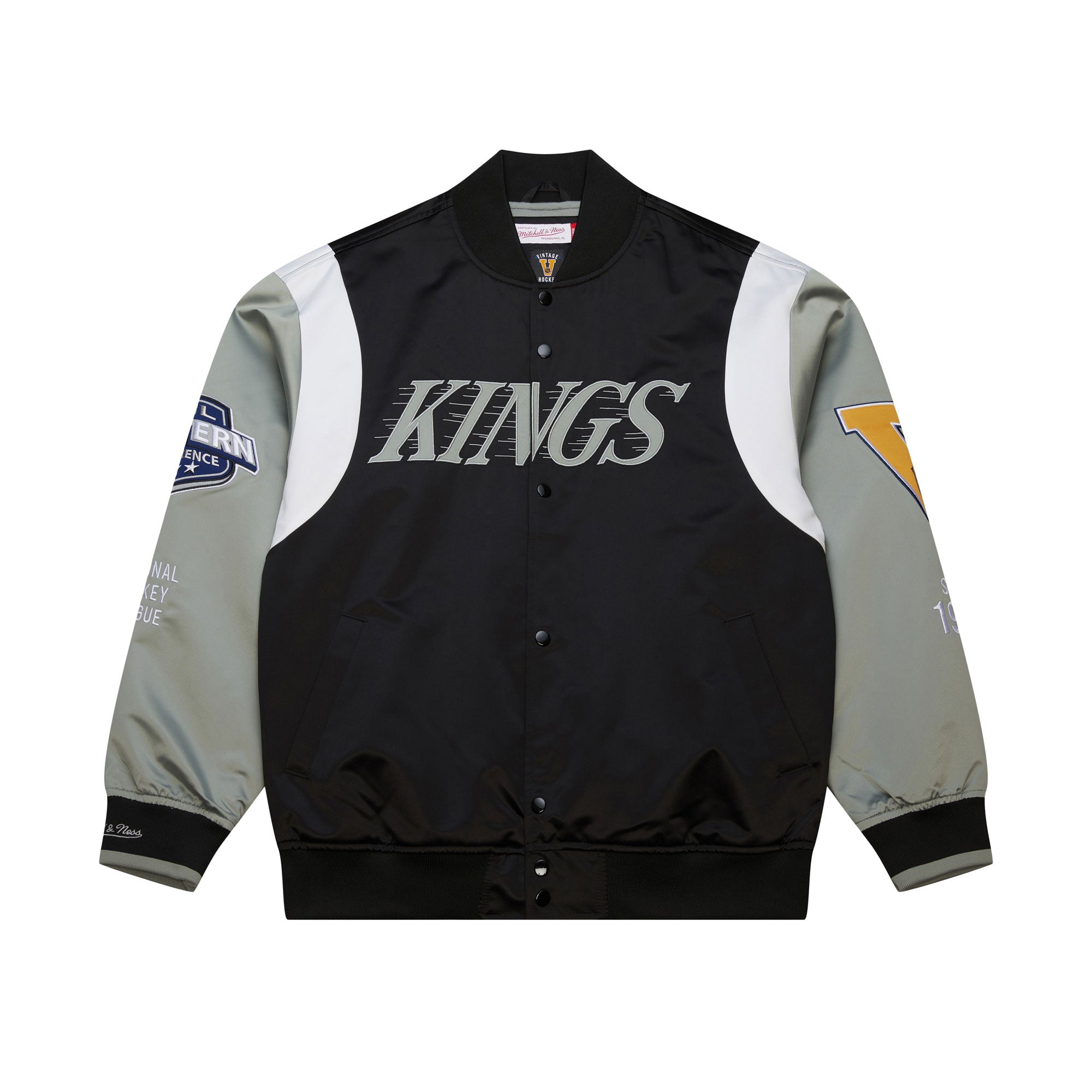 Los Angeles Kings Mitchell & Ness Team Origins Patch NHL Jacke Schwarz - STADIUMDREAMS