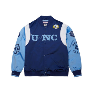 North Carolina Tar Heels Mitchell & Ness Team Origins Patch NCAA Jacke Navy - STADIUMDREAMS