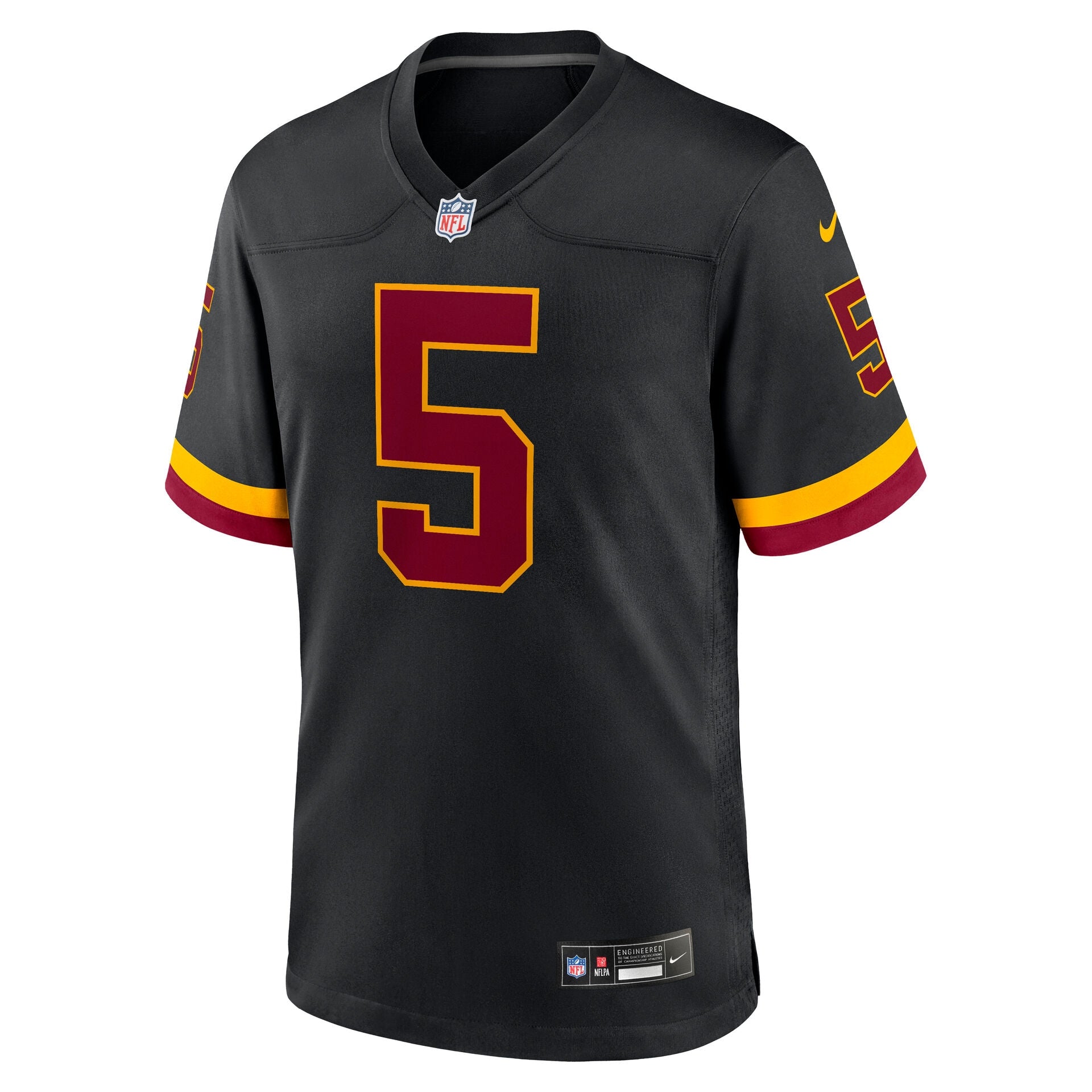 Jayden Daniels #5 Washington Commanders 2026 Alternate Nike NFL Trikot Schwarz
