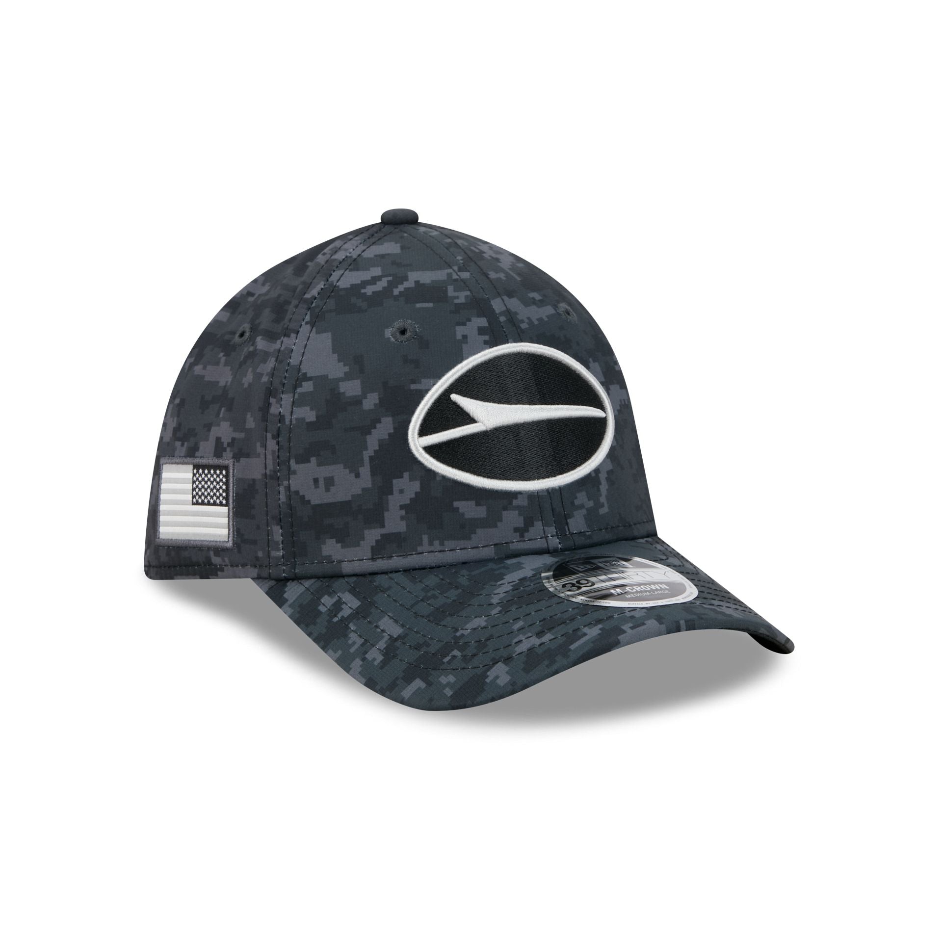New York Jets New Era 2026 NFL Salute to Service 39THIRTY Flex Fit Cap Camouflage Schwarz