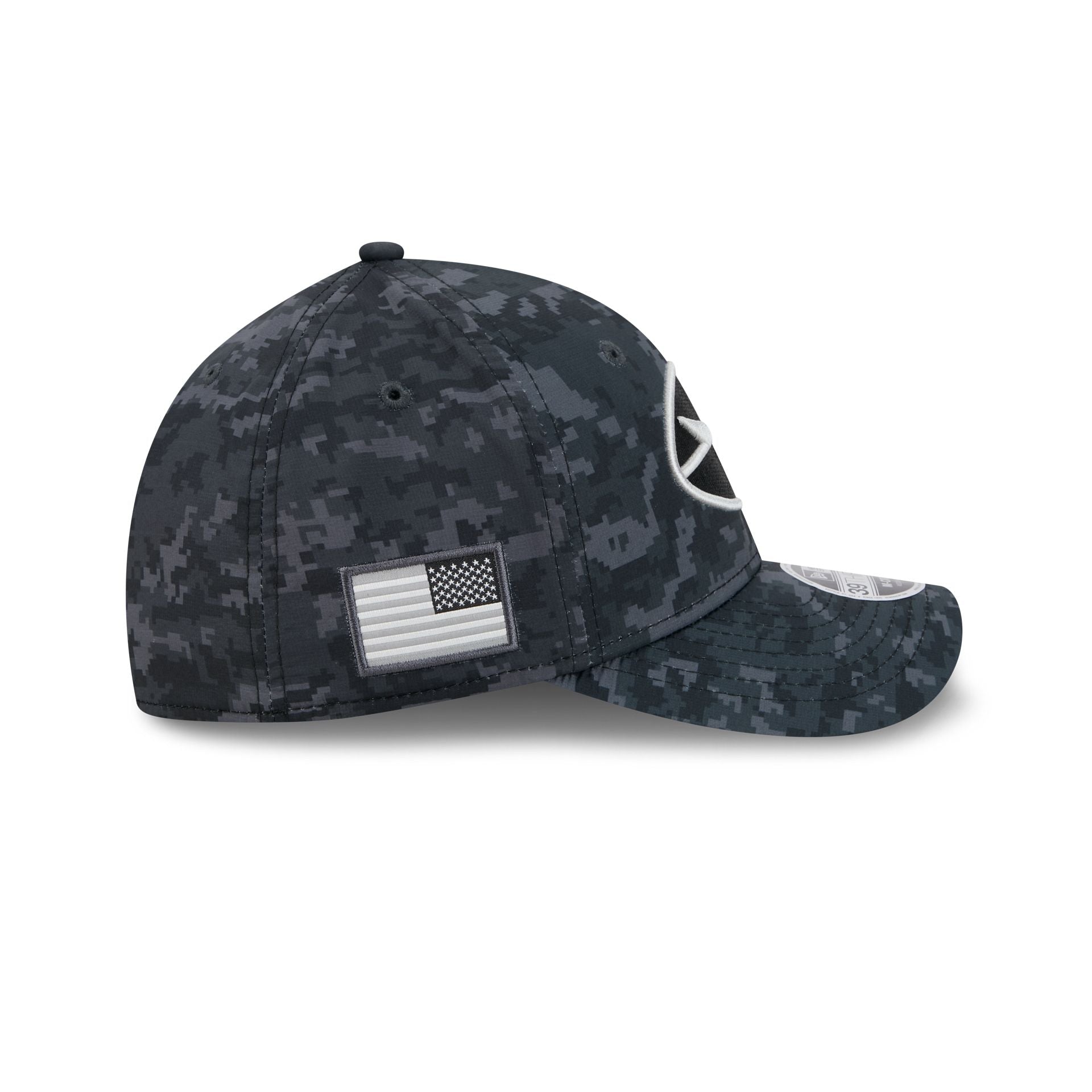 New York Jets New Era 2026 NFL Salute to Service 39THIRTY Flex Fit Cap Camouflage Schwarz