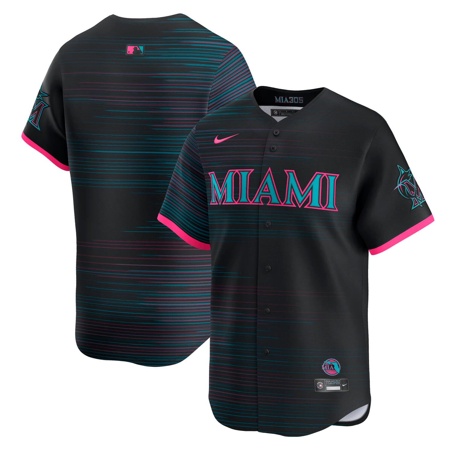 Miami Marlins Nike City Connect Limited MLB Jersey Black