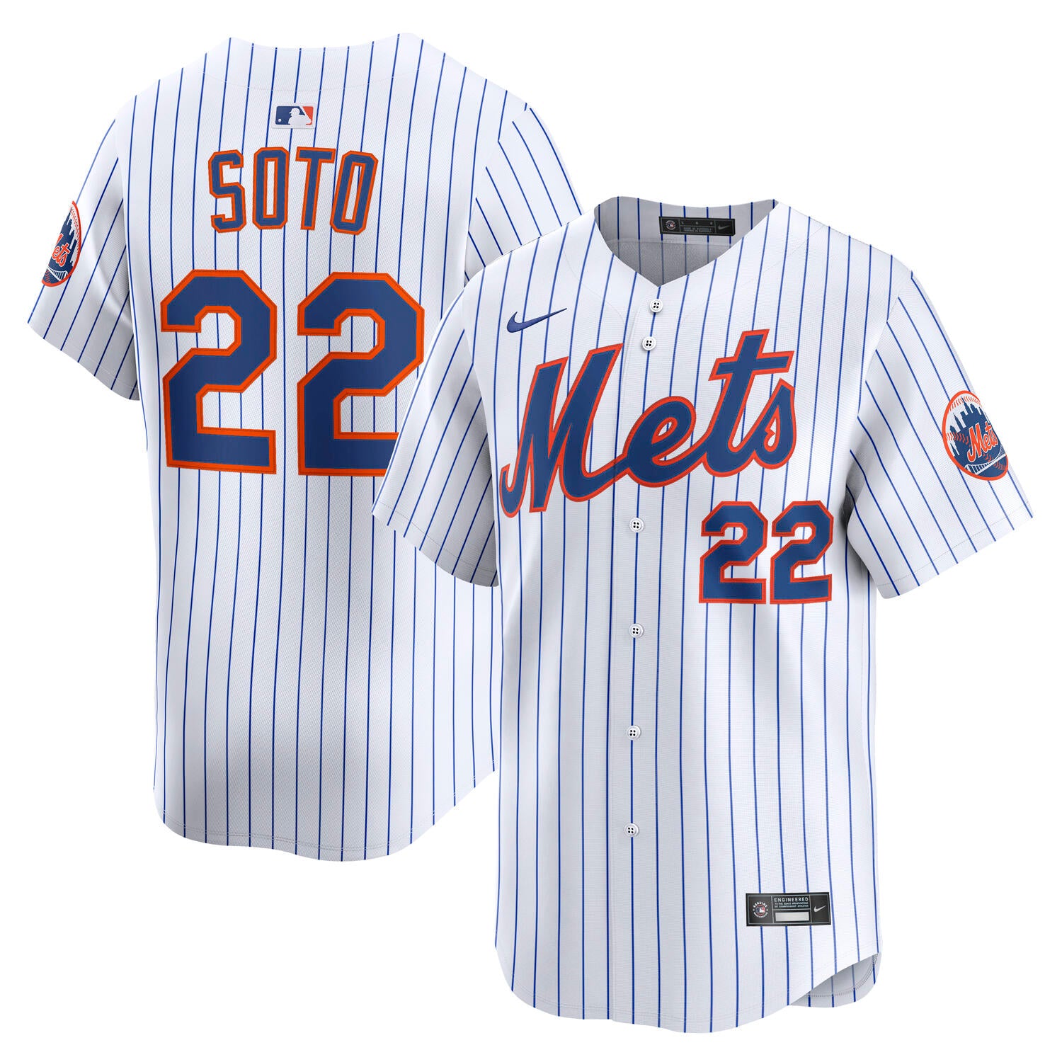 Juan Soto #22 New York Mets Nike Limited MLB Trikot Pinstripe