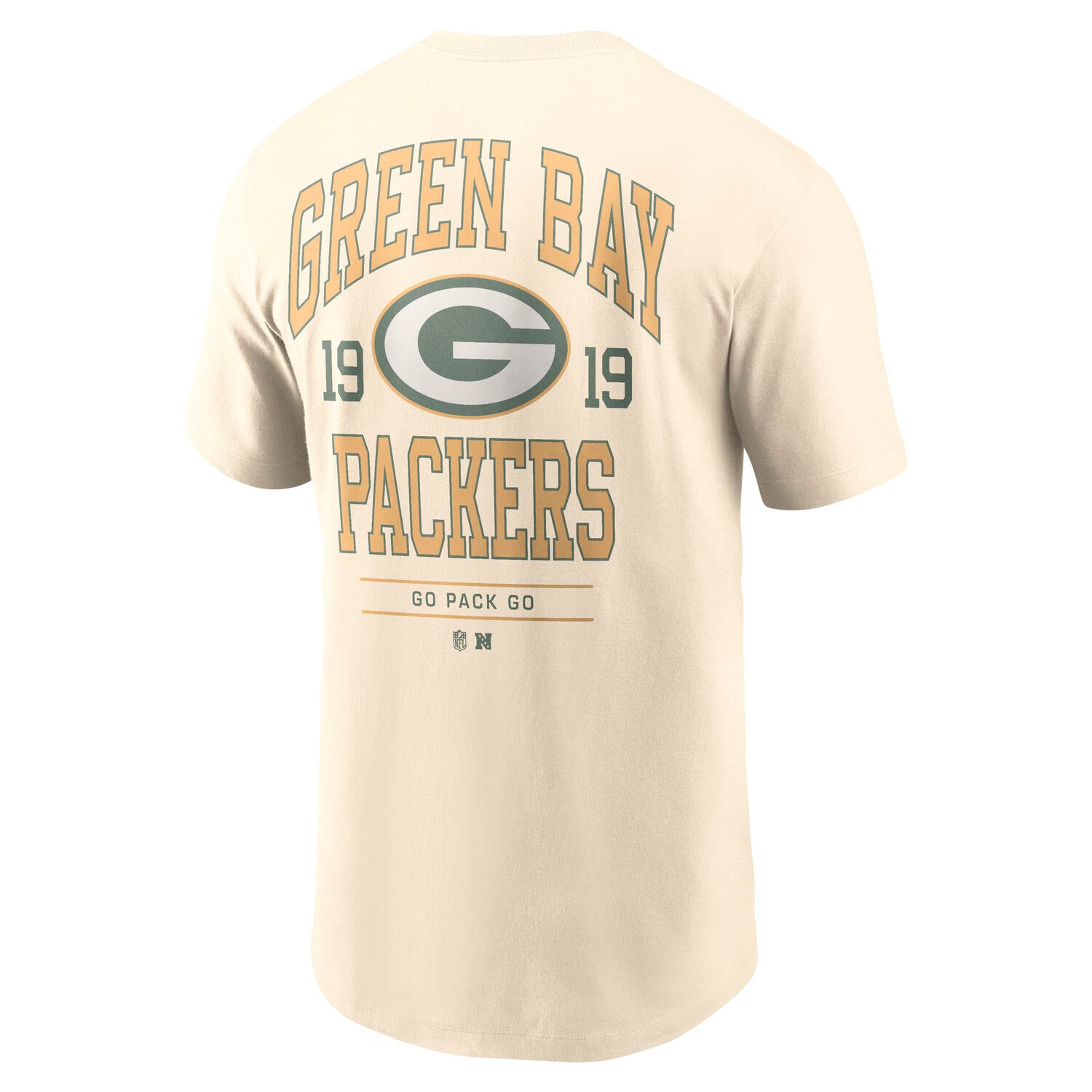 Green Bay Packers Nike Freestyle Backprint NFL T-Shirt Cream Beige