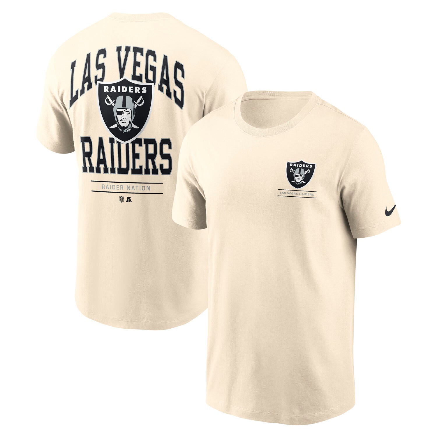 Las Vegas Raiders Nike Freestyle Backprint NFL T-Shirt Cream Beige