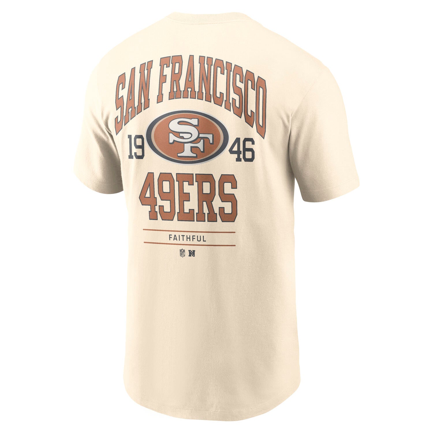 San Francisco 49ers Nike Freestyle Backprint NFL T-Shirt Cream Beige