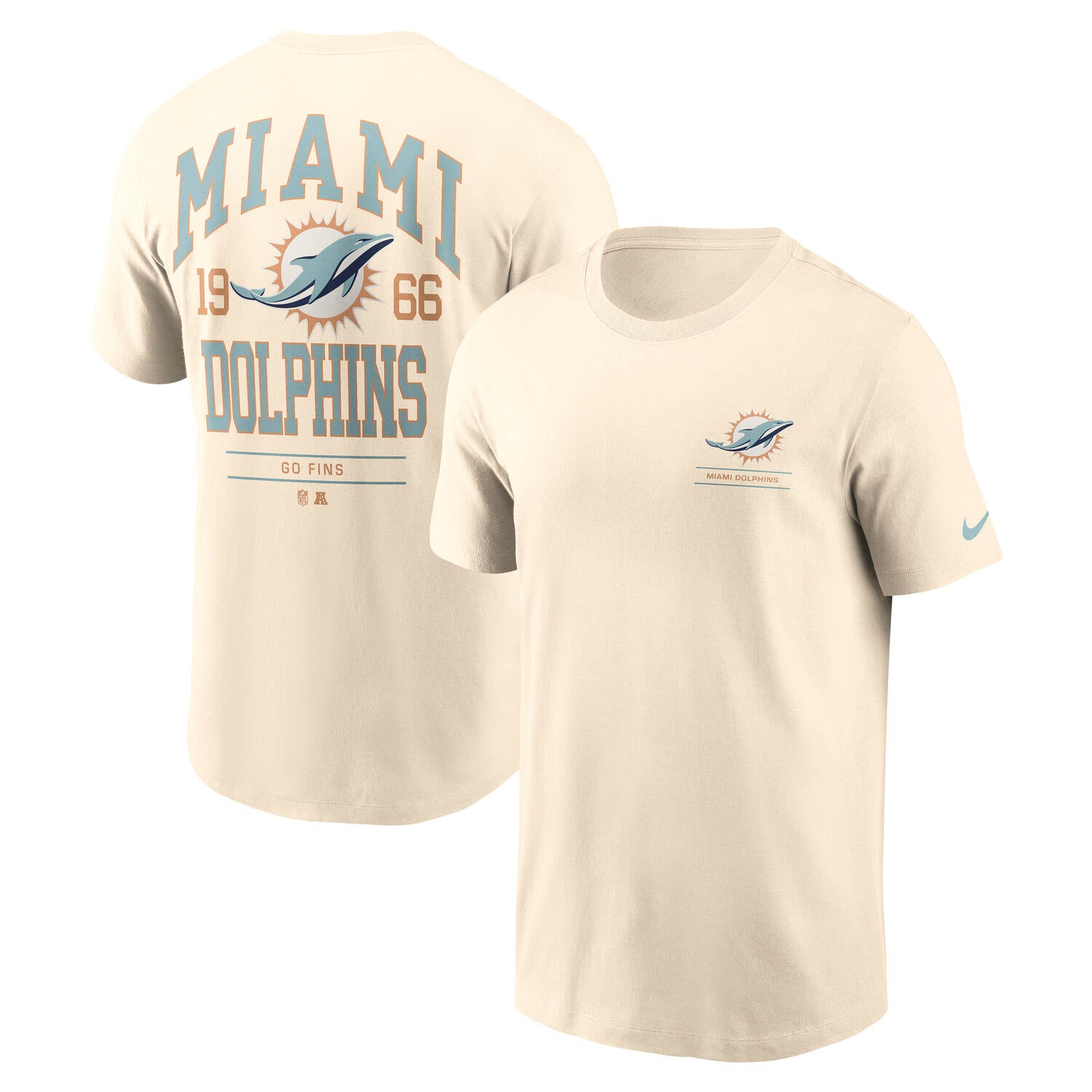 Miami Dolphins Nike Freestyle Backprint NFL T-Shirt Cream Beige