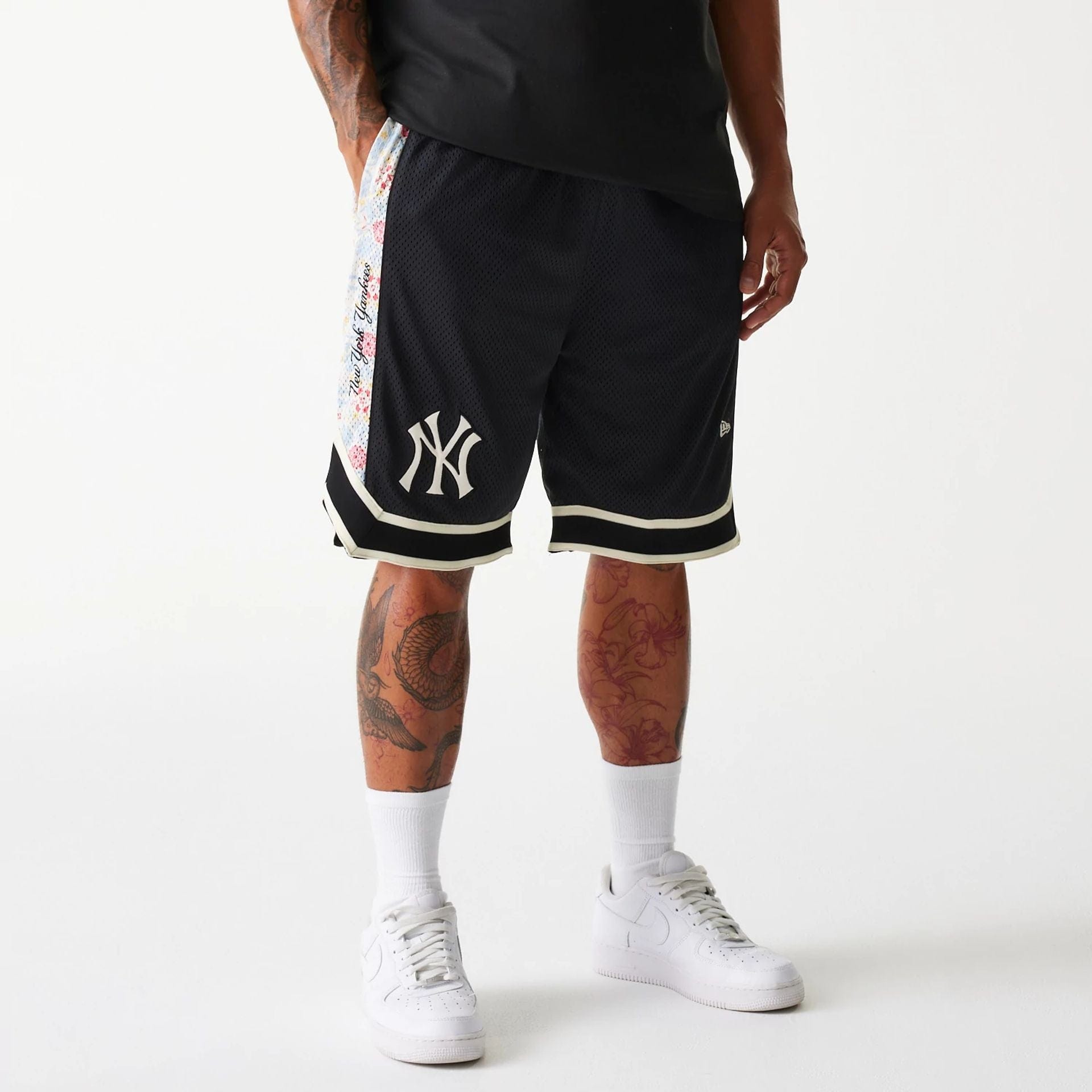 New York Yankees New Era Infill Mesh MLB Shorts Schwarz