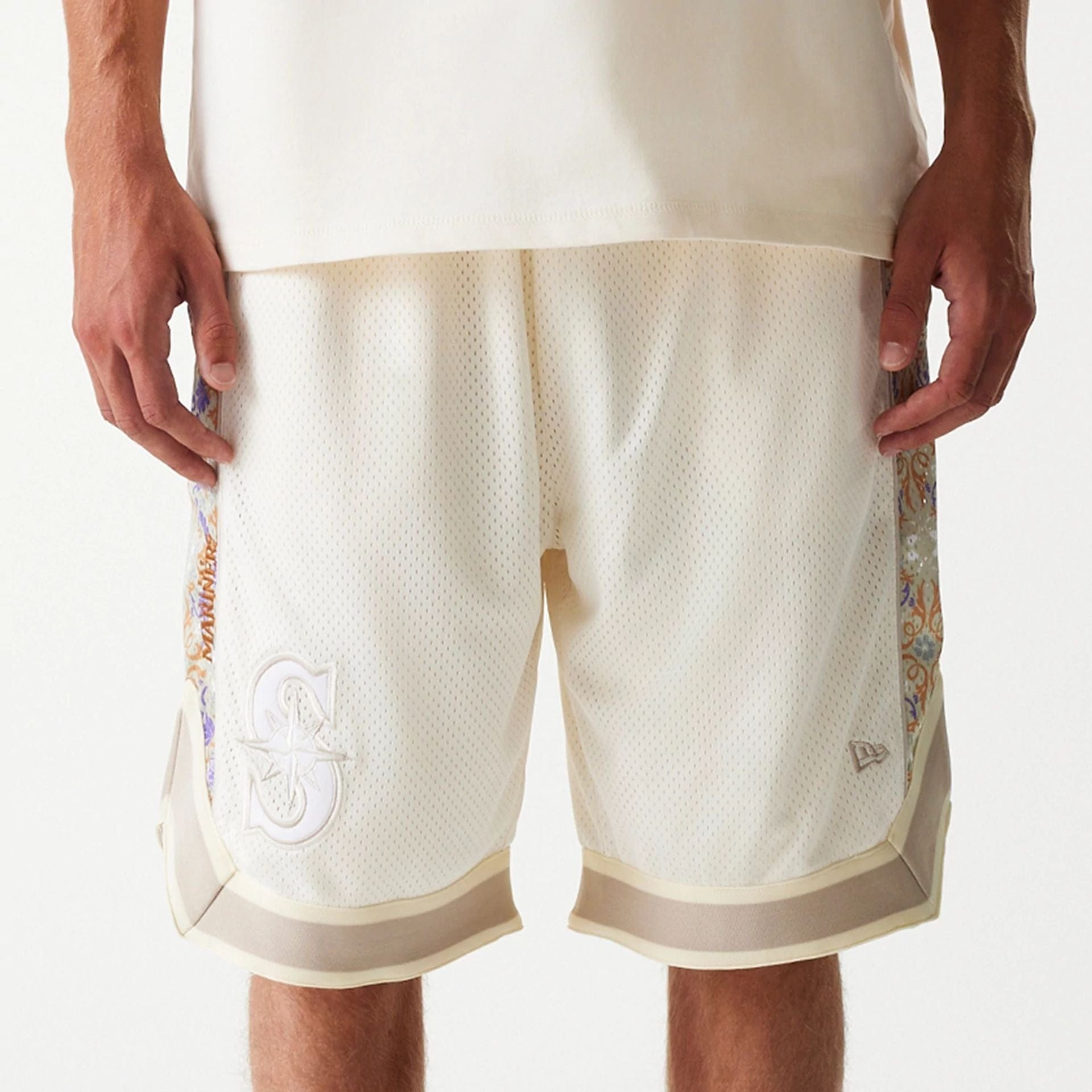 Seattle Mariners New Era Infill Mesh MLB Shorts Beige