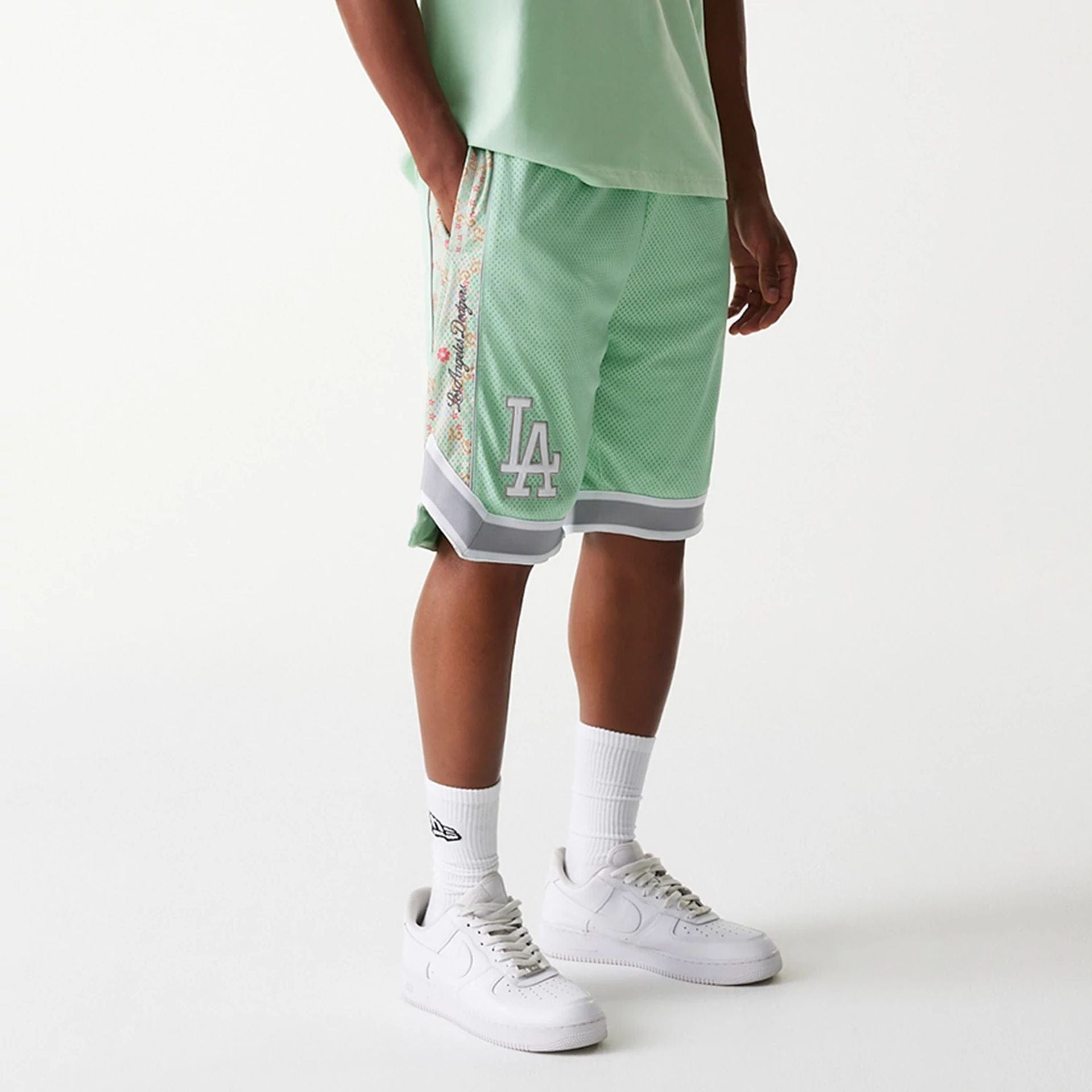 Los Angeles Dodgers New Era Infill Mesh MLB Shorts Grün