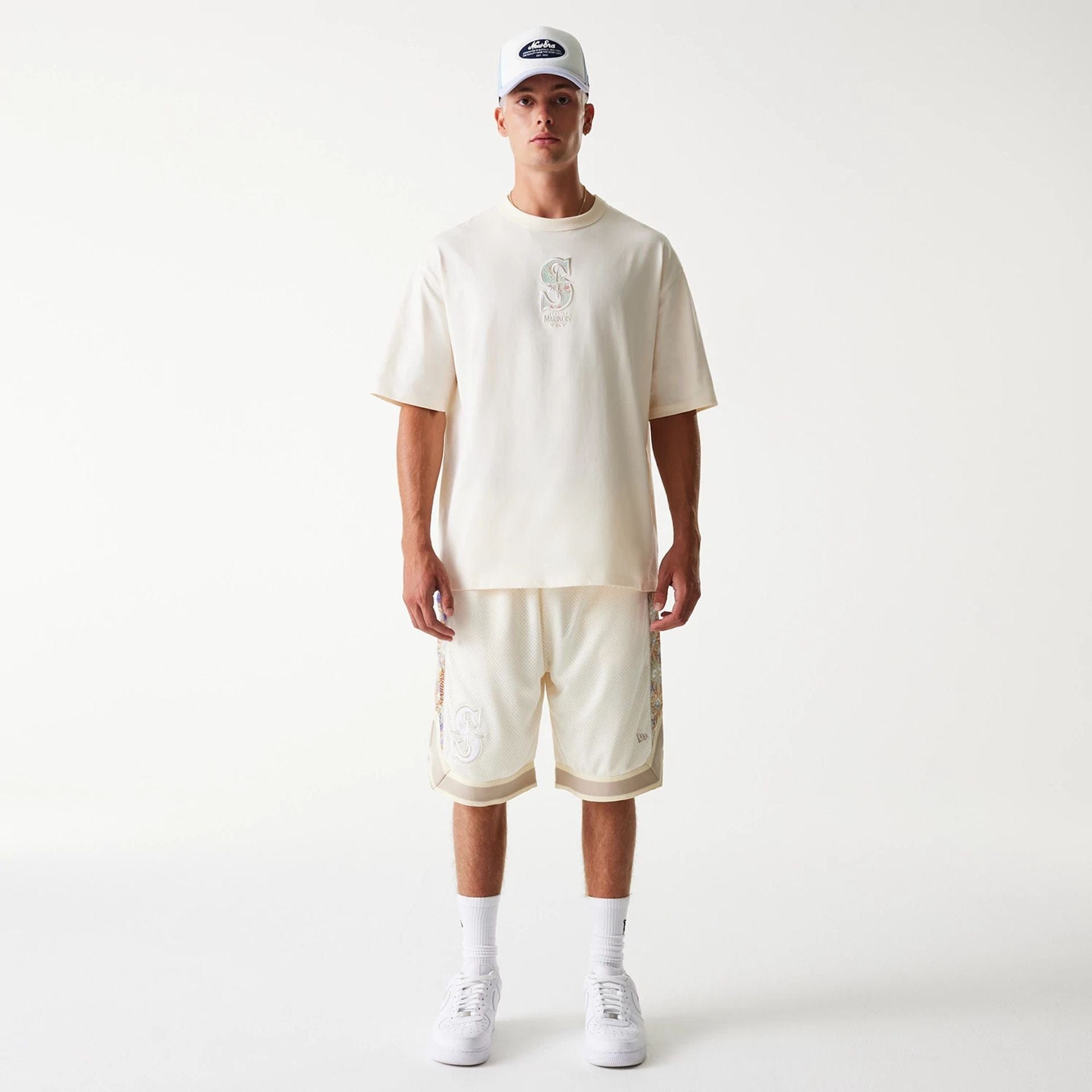 Seattle Mariners New Era Infill Mesh MLB Shorts Beige
