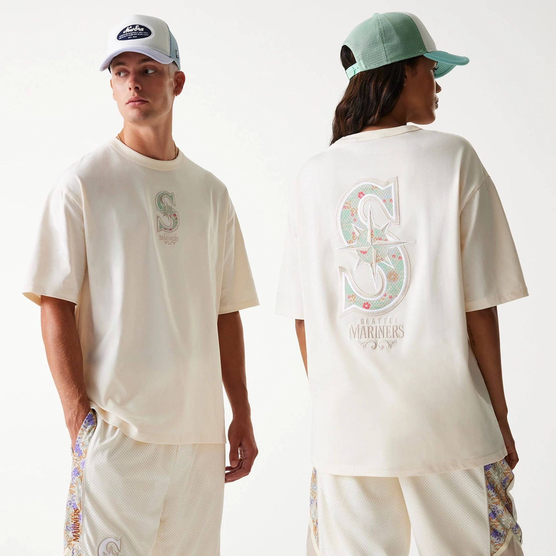 Seattle Mariners New Era Infill Mesh MLB Shorts Beige