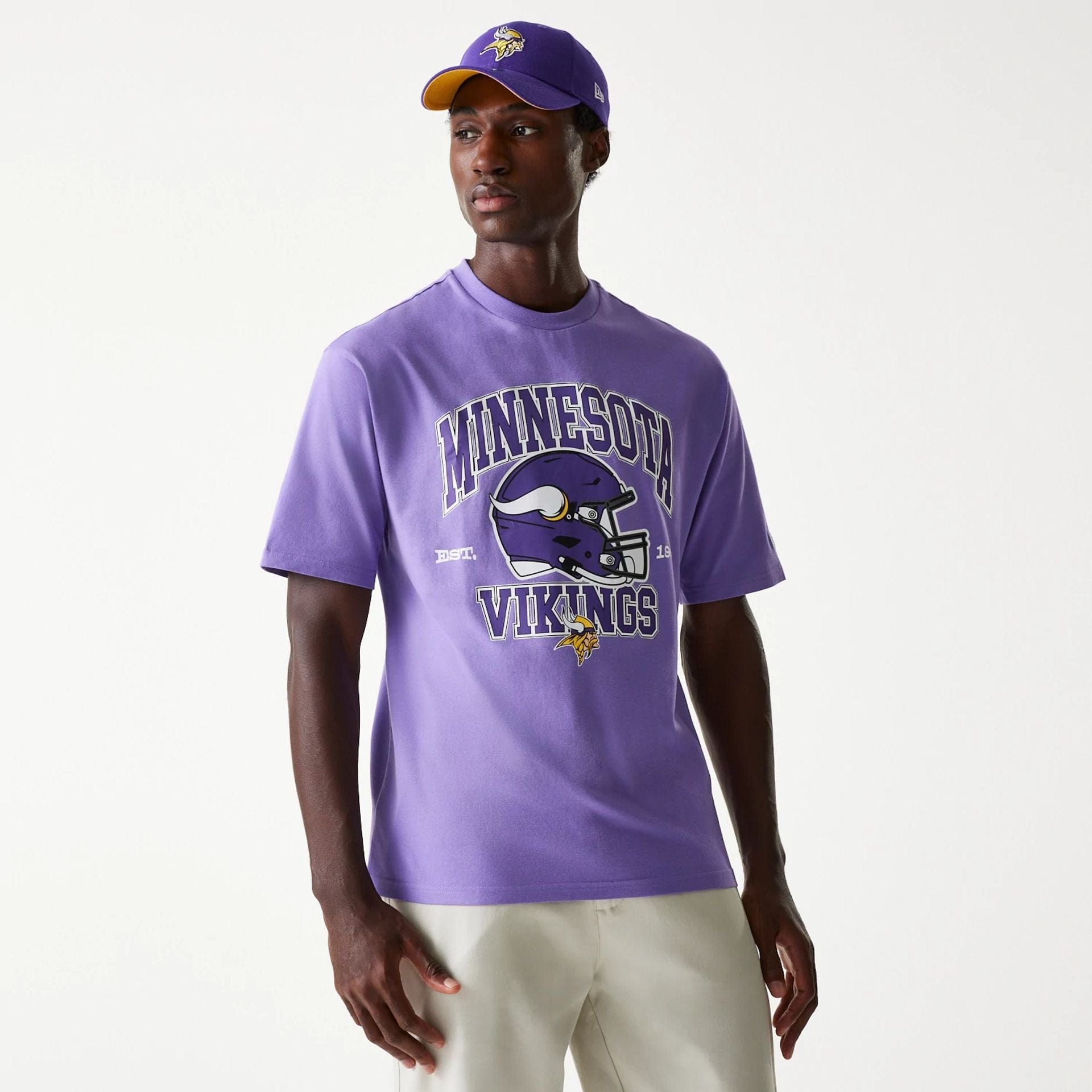 Minnesota Vikings New Era Oversized Helmet NFL T-Shirt Lila
