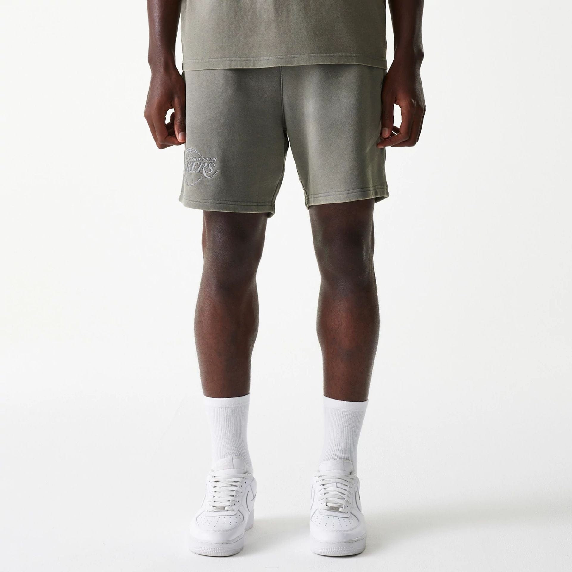 Los Angeles Lakers New Era Washed Style NBA Shorts Grau