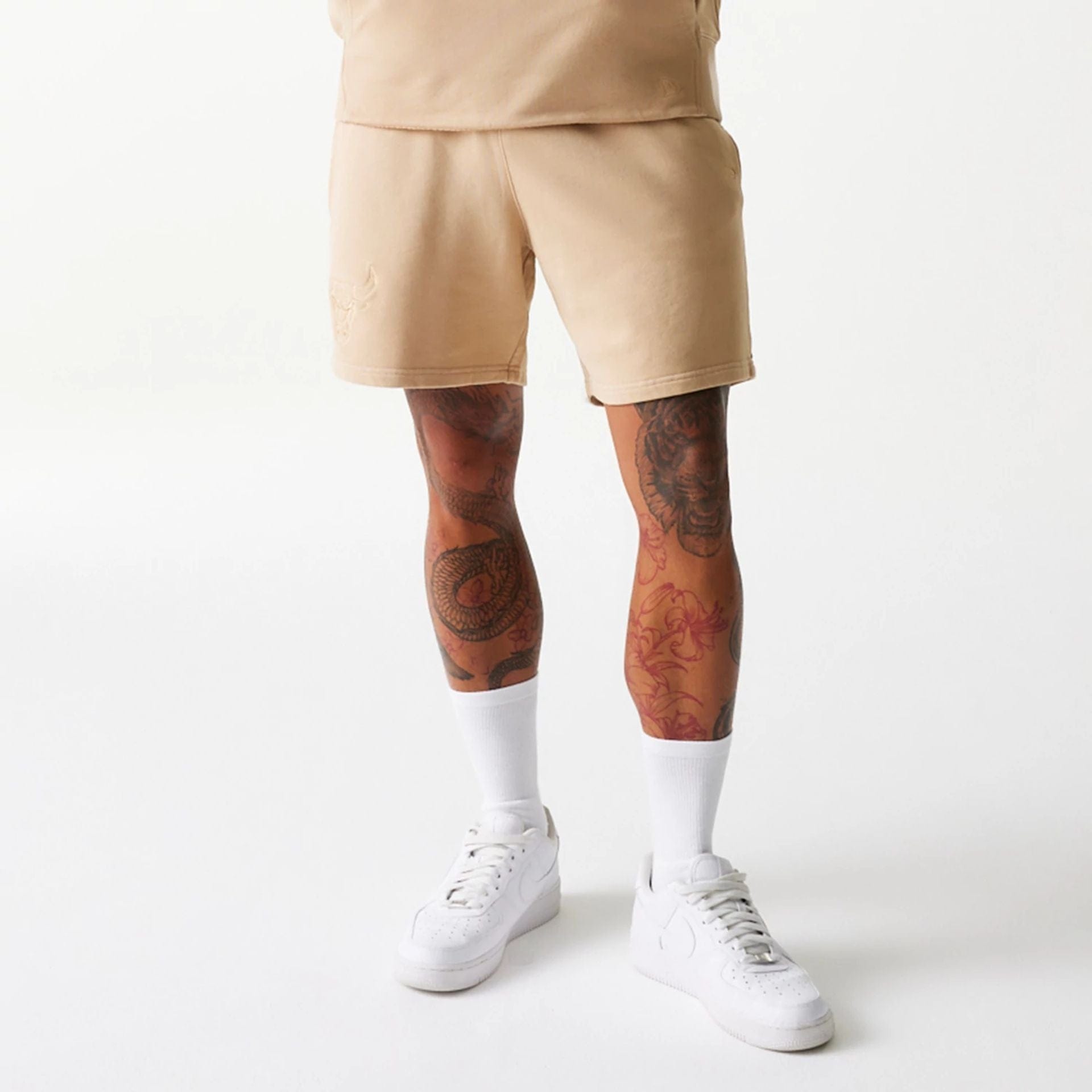 Chicago Bulls New Era Washed Style NBA Shorts Beige