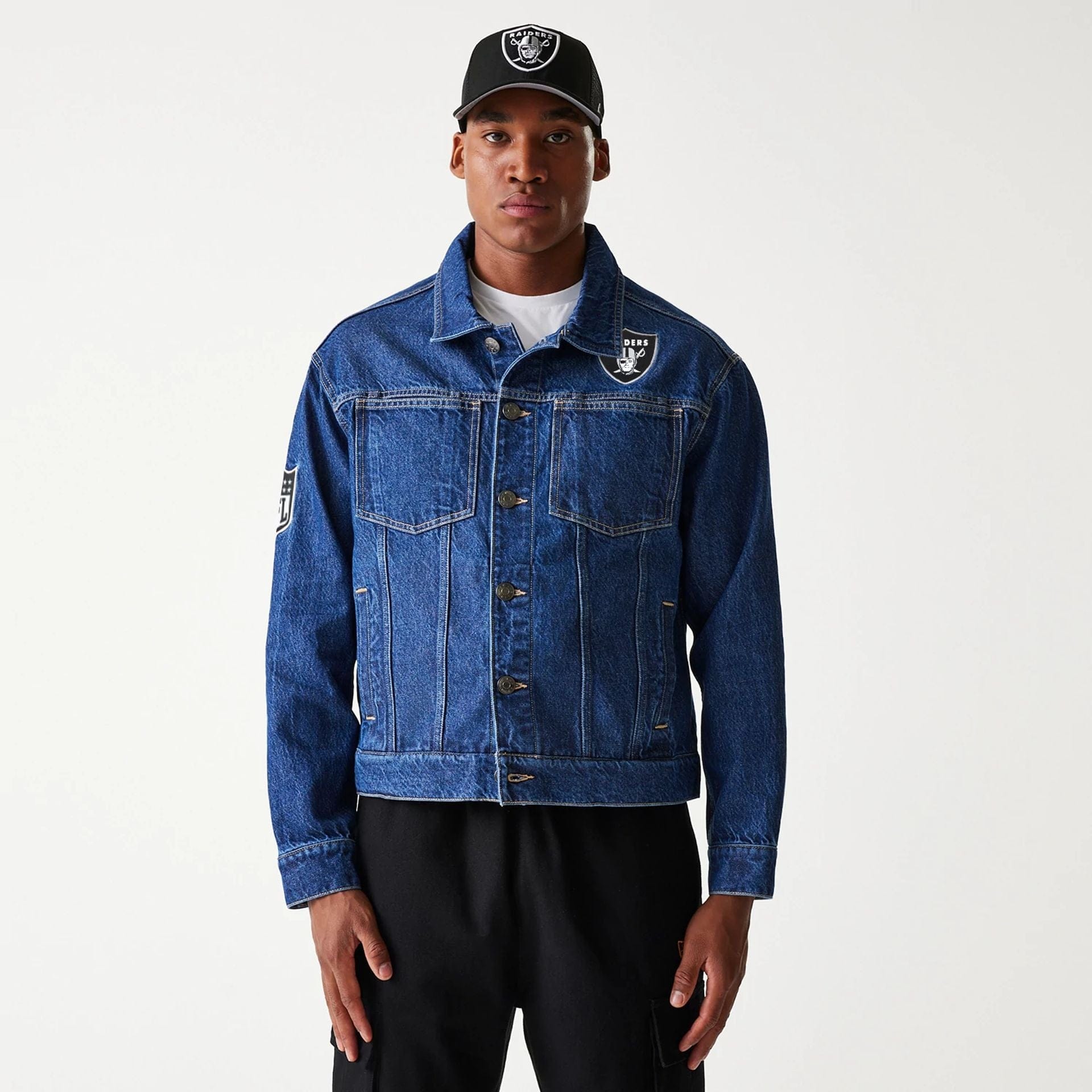 Las Vegas Raiders New Era Vintage NFL Jeansjacke Blau