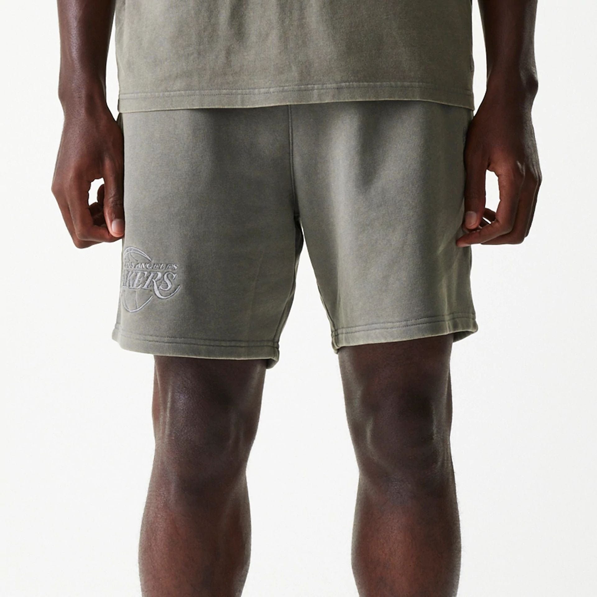 Los Angeles Lakers New Era Washed Style NBA Shorts Grau