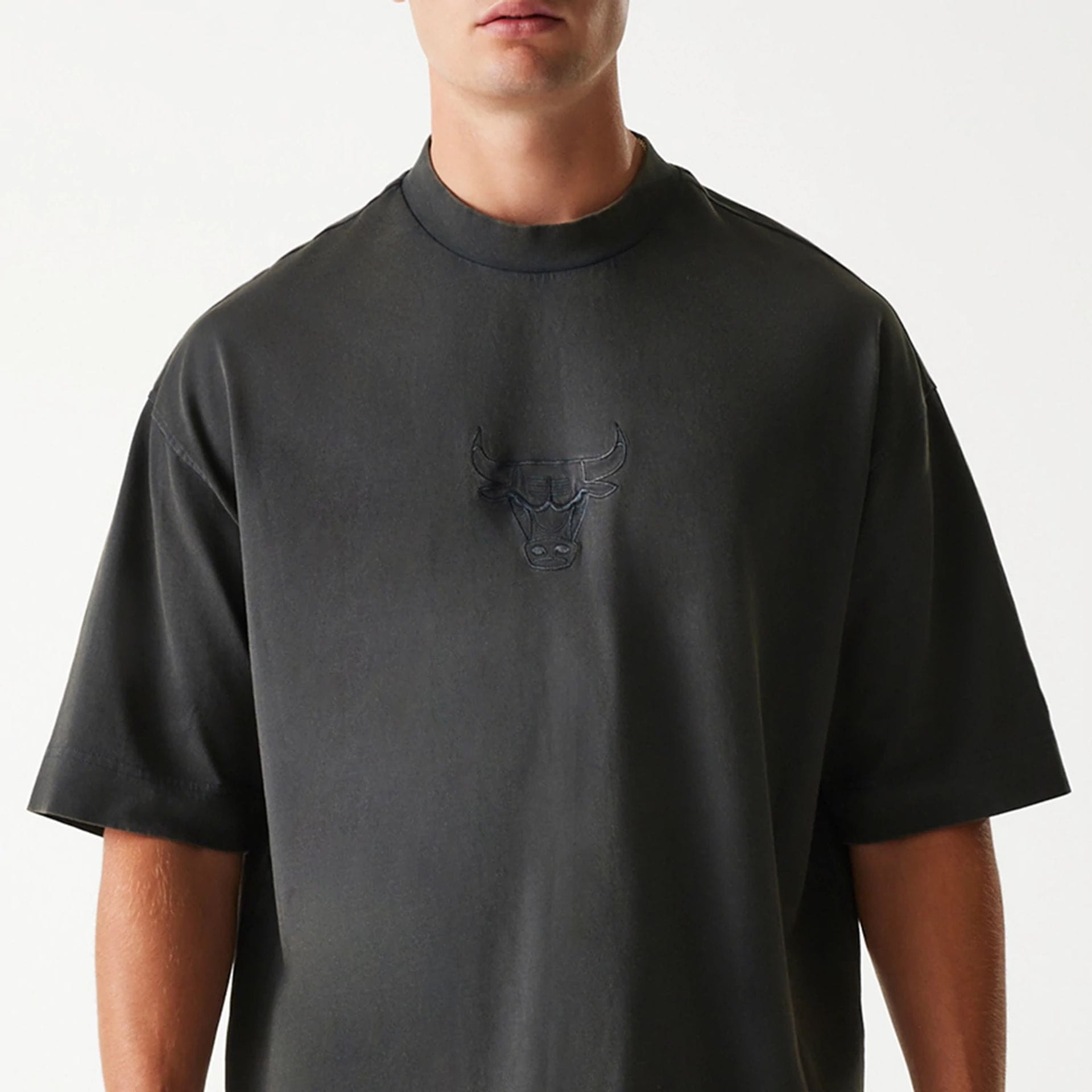 Chicago Bulls New Era Washed Style Oversized Box T-Shirt Grau