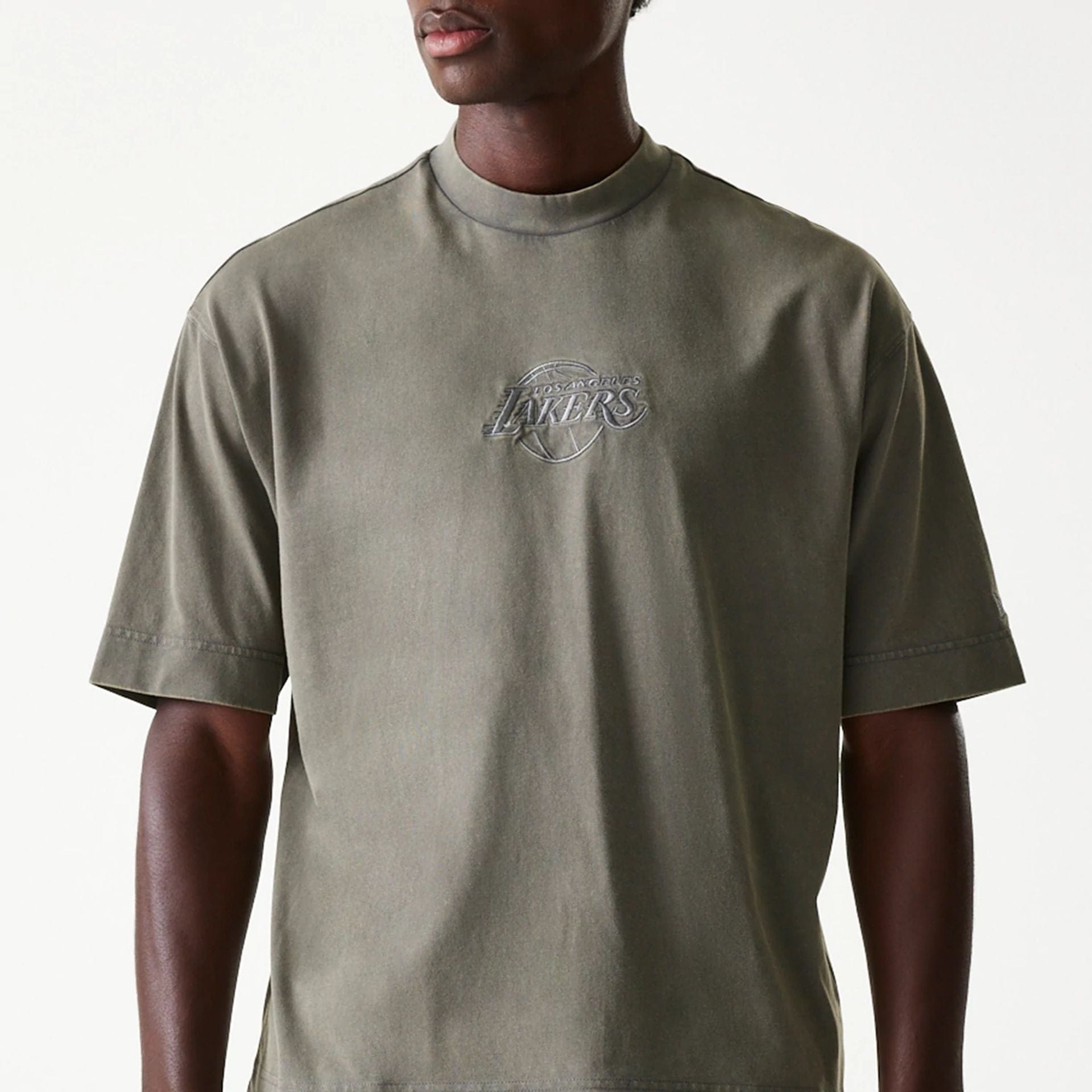 Los Angeles Lakers New Era Washed Style Oversized Box T-Shirt Grau