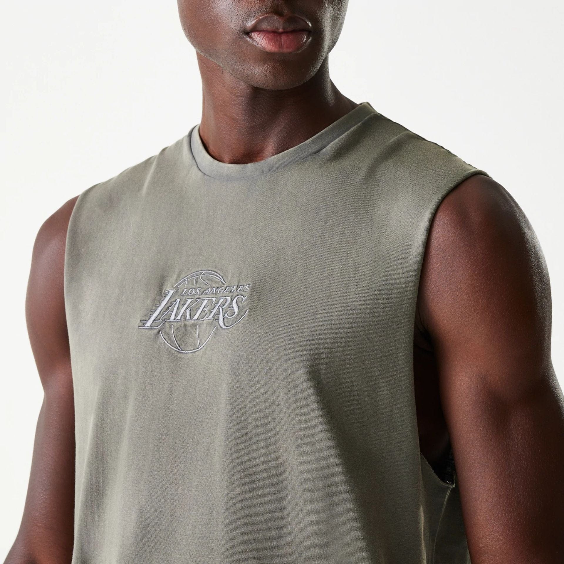 Los Angeles Lakers New Era Washed Style Oversized Tanktop Sleeveless T-Shirt Grau