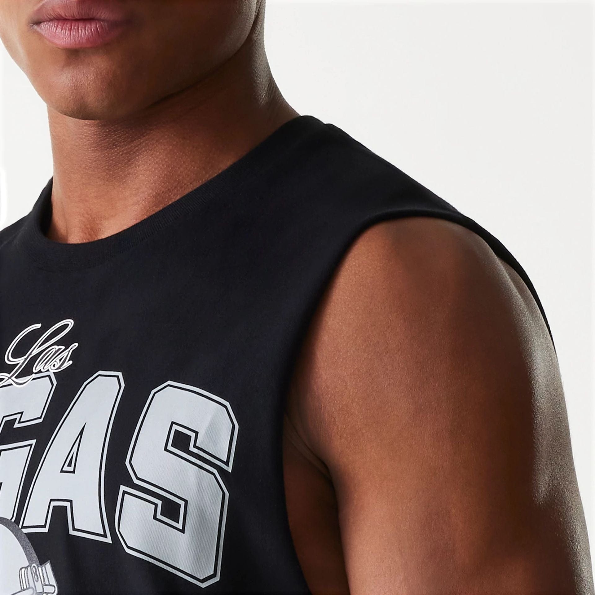 Las Vegas Raiders New Era Oversized Helmet Tanktop Sleeveless NFL T-Shirt Schwarz