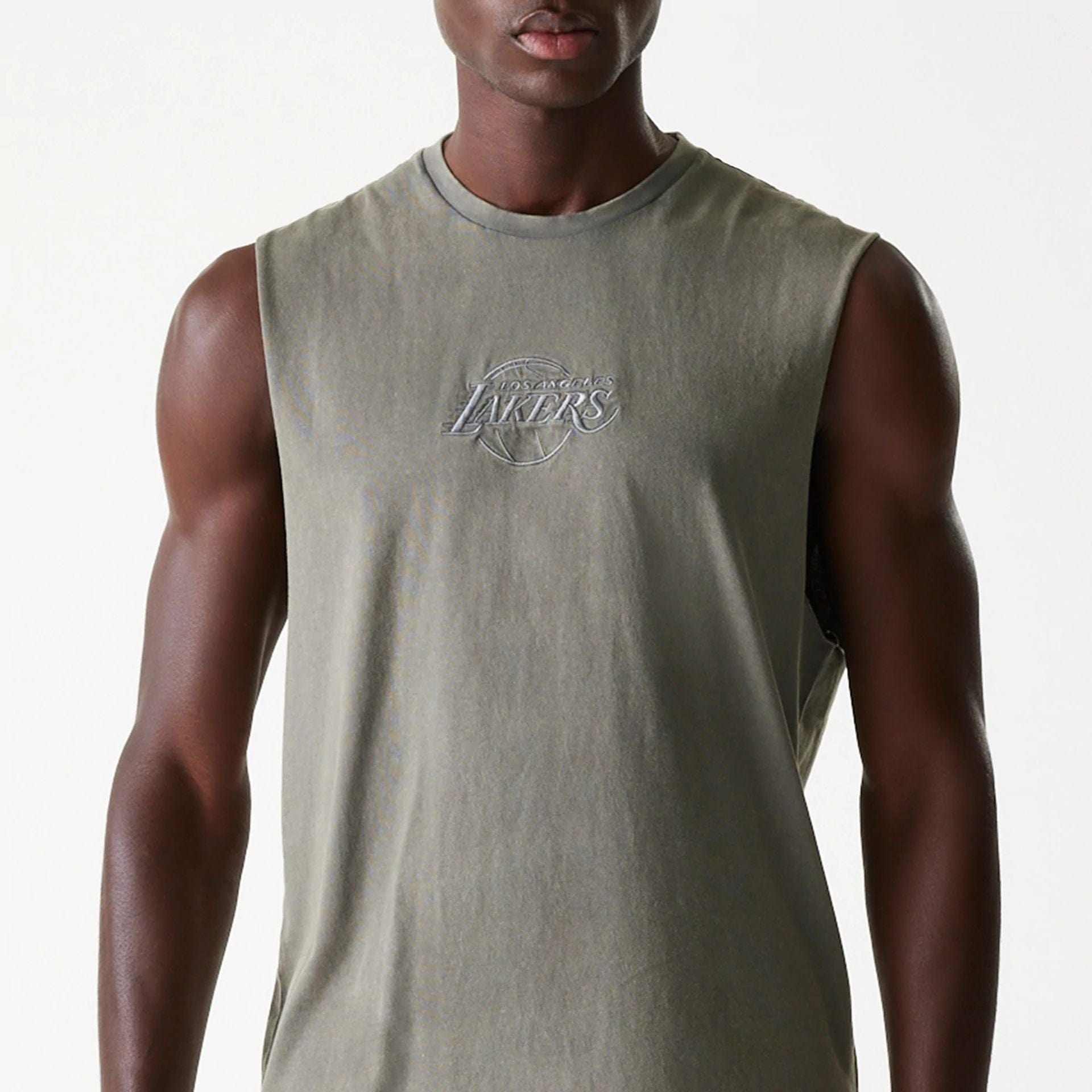 Los Angeles Lakers New Era Washed Style Oversized Tanktop Sleeveless T-Shirt Grau