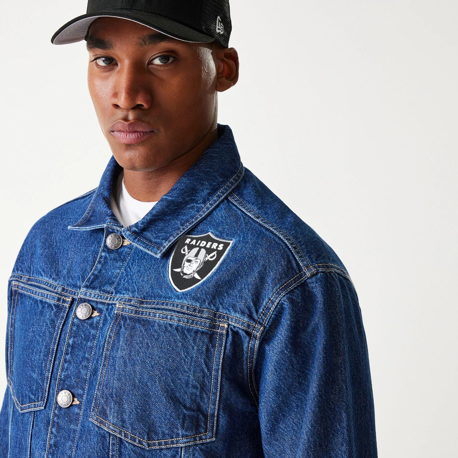 Las Vegas Raiders New Era Vintage NFL Jeansjacke Blau