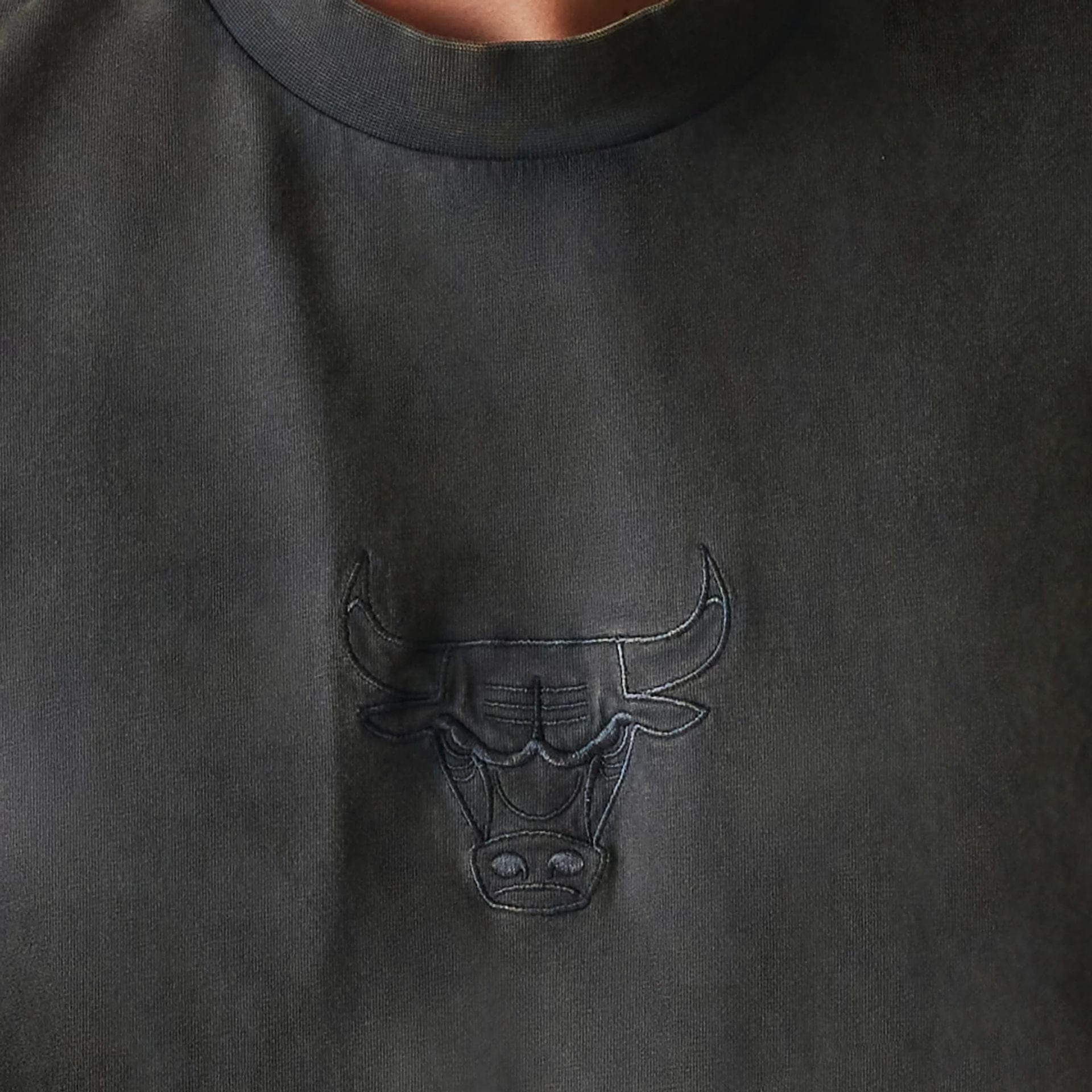 Chicago Bulls New Era Washed Style Oversized Box T-Shirt Grau