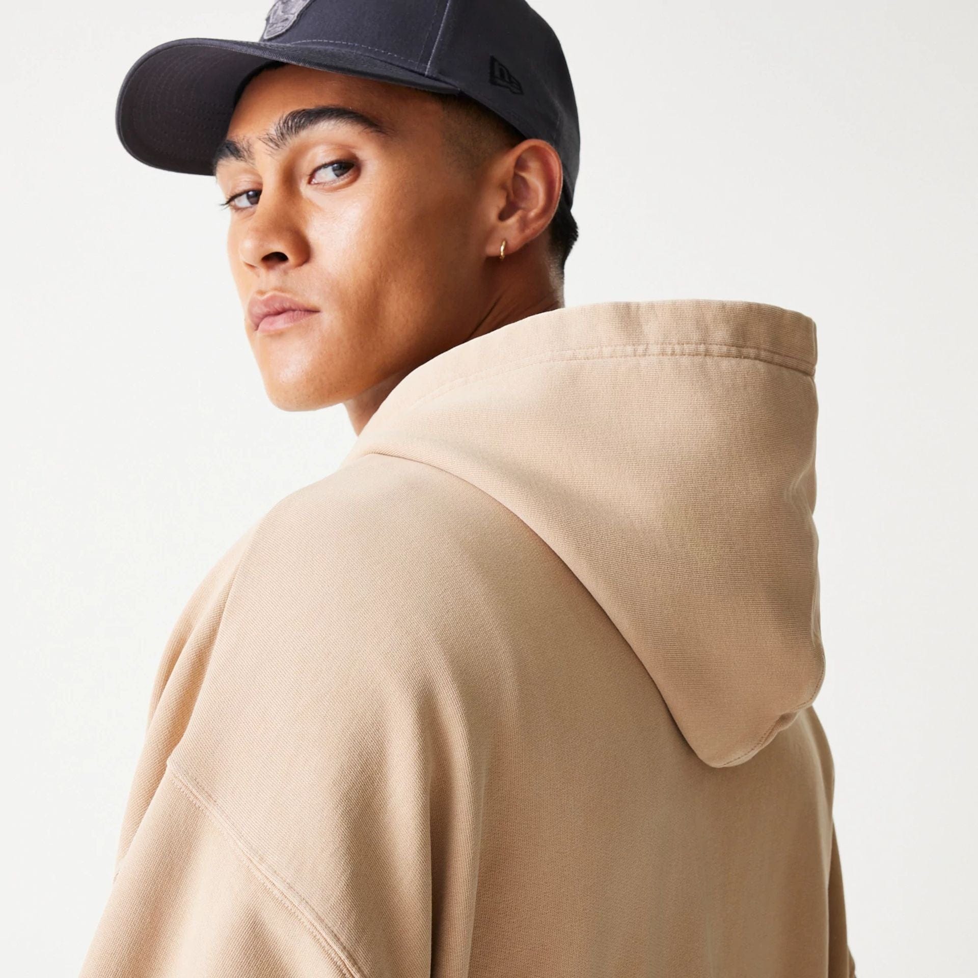 Chicago Bulls New Era Washed Style Full Zip NBA Hoodie Beige