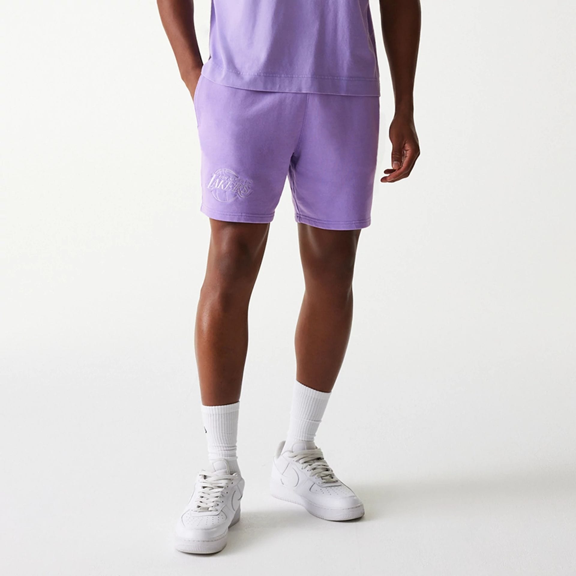 Los Angeles Lakers New Era Washed Style NBA Shorts Lila