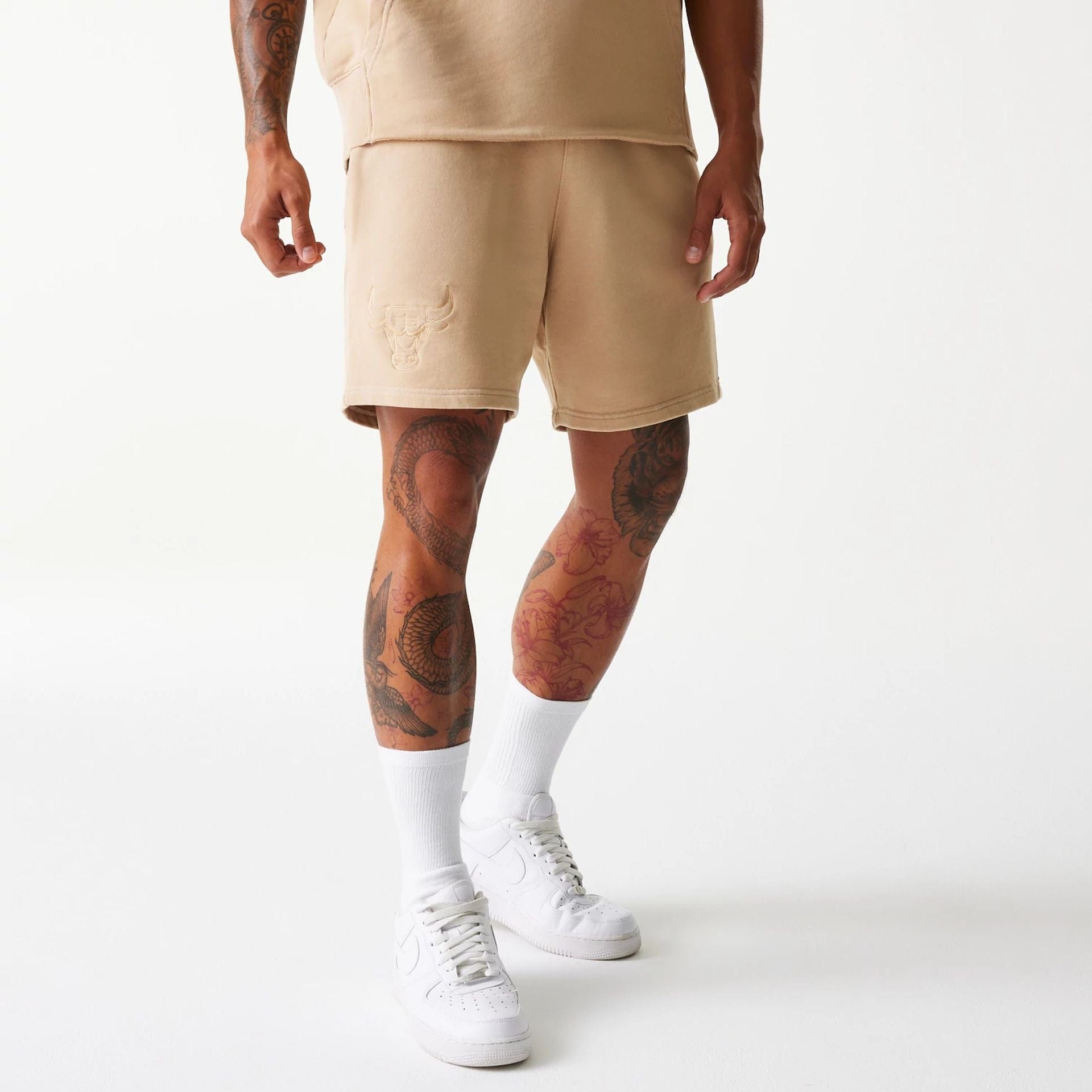 Chicago Bulls New Era Washed Style NBA Shorts Beige