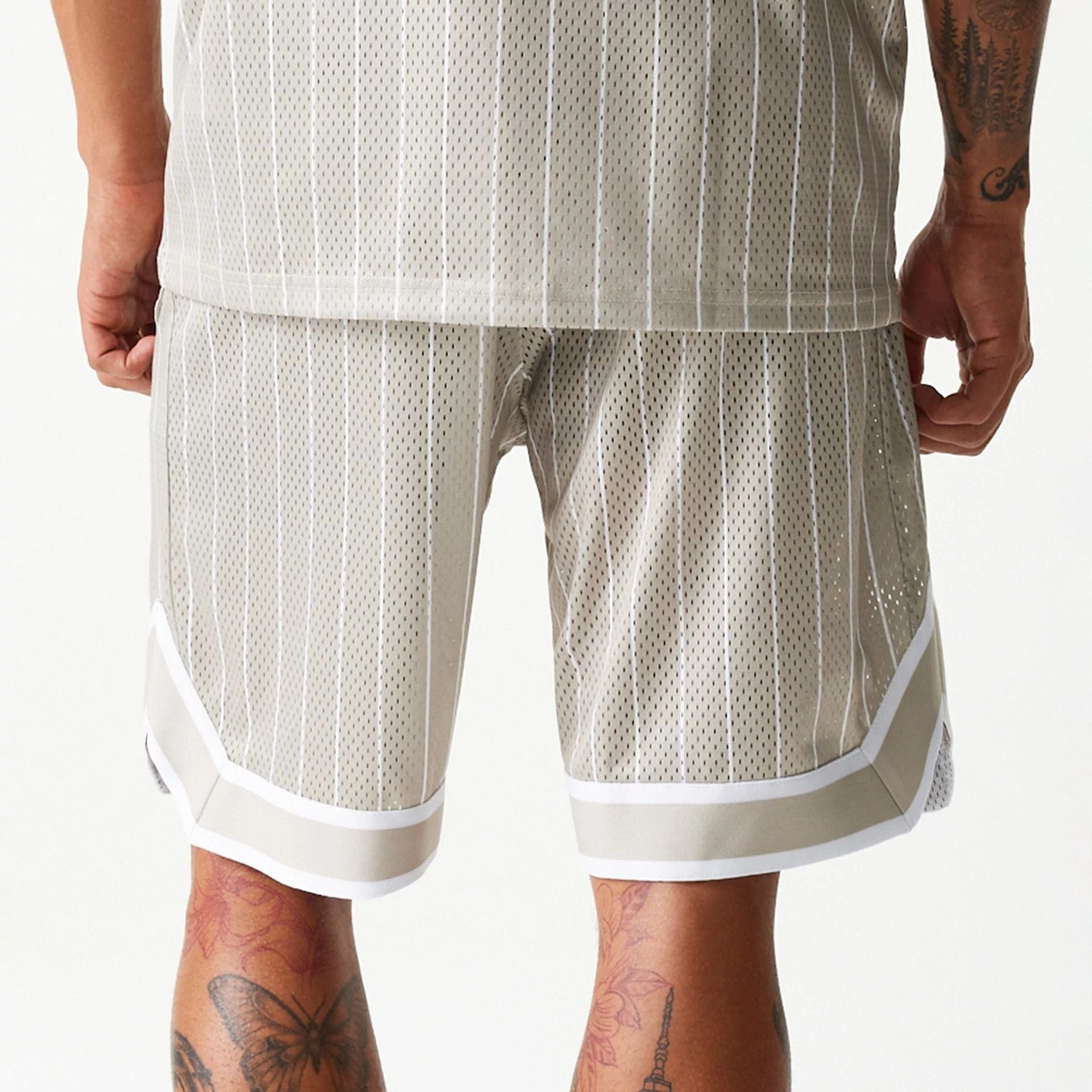 Kansas City Chiefs New Era Pinstripe NFL Shorts Beige