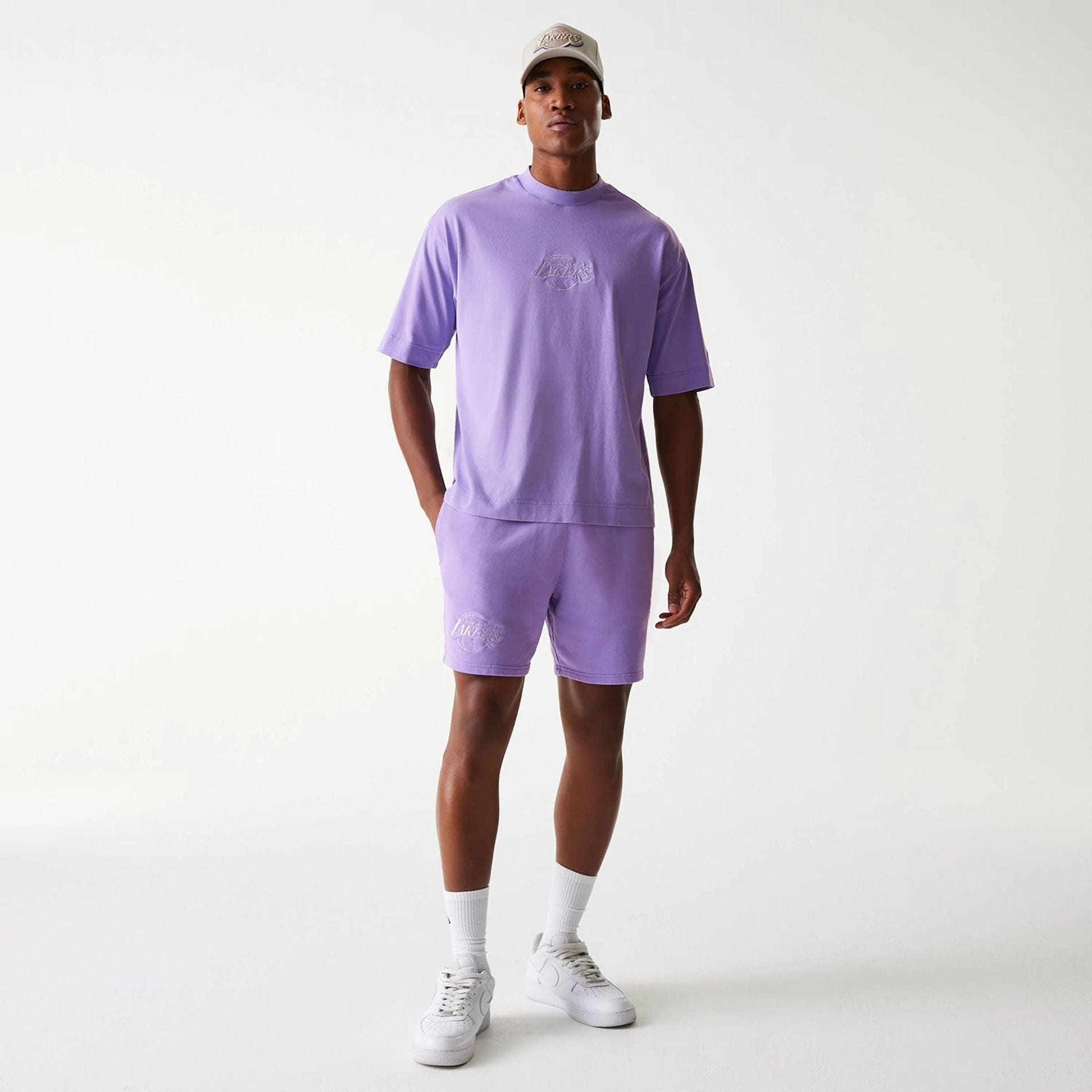 Los Angeles Lakers New Era Washed Style NBA Shorts Lila