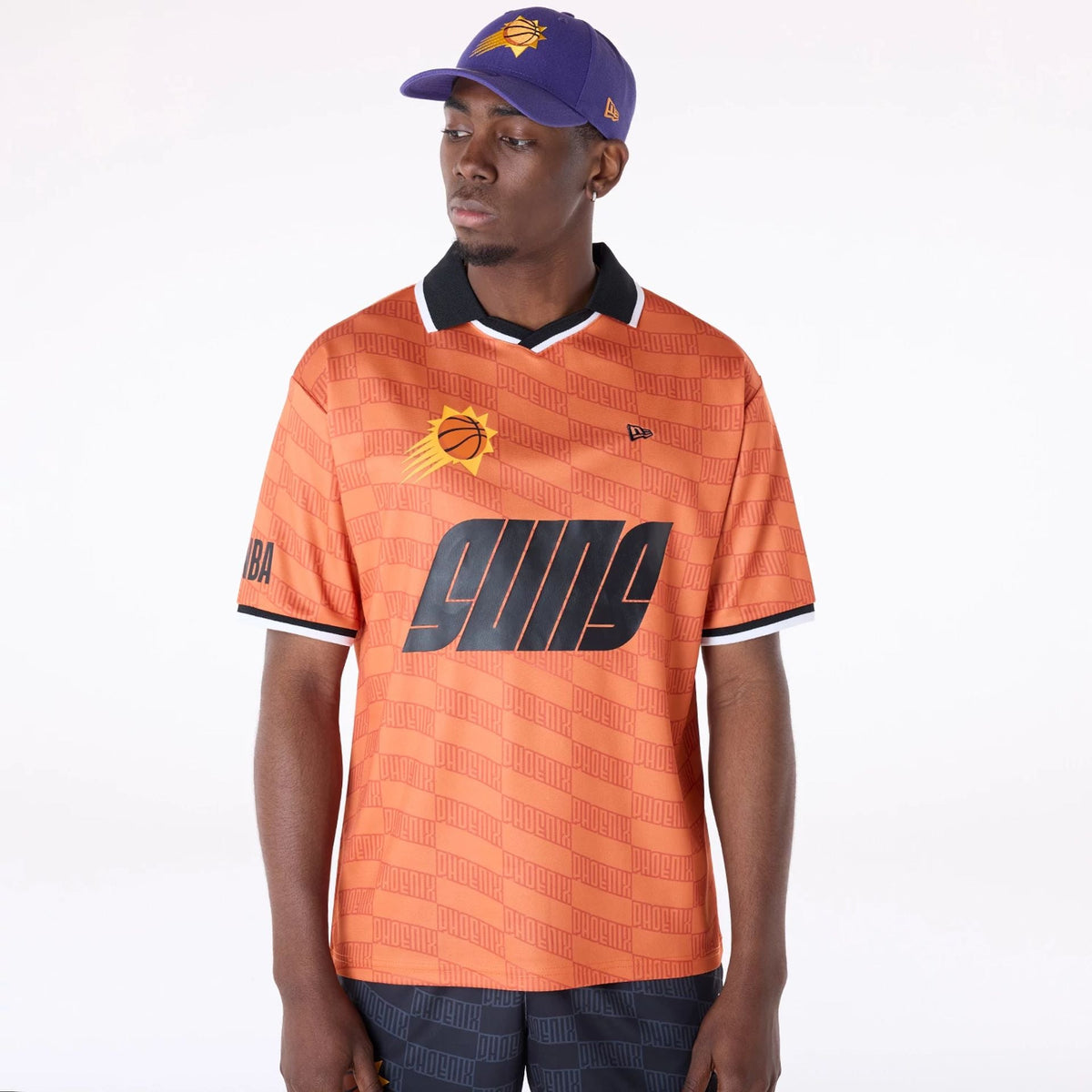 Phoenix Suns New Era Soccer Style Oversized NBA T-Shirt Orange - STADIUMDREAMS