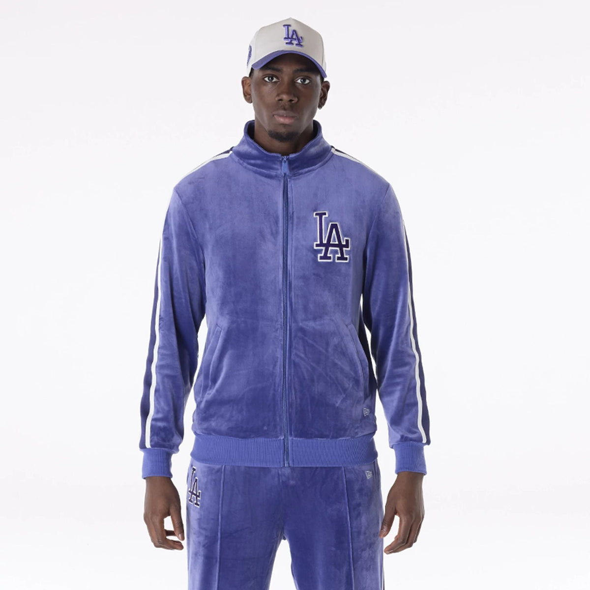 Los Angeles Dodgers New Era Velour MLB Trainingsjacke Lila - STADIUMDREAMS