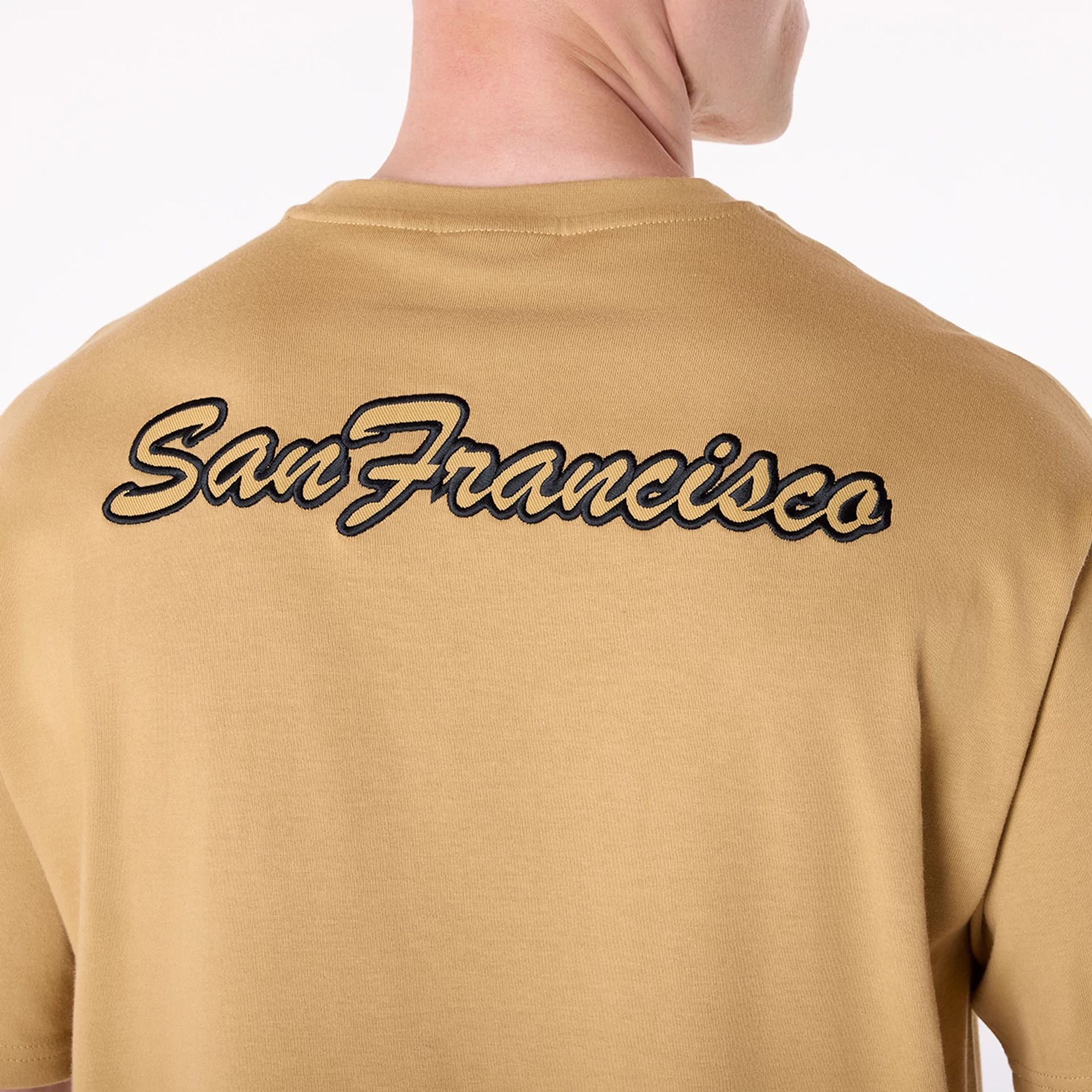 San Francisco 49ers New Era NFL Heritage Stitched Oversized T-Shirt Gold - STADIUMDREAMS