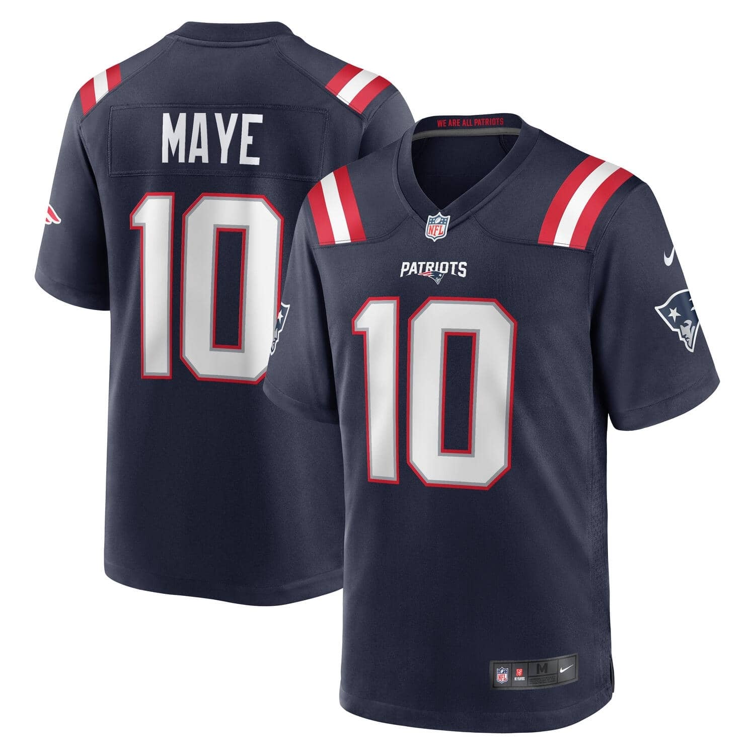 Drake Maye #10 New England Patriots Nike Game NFL Football Trikot Navy
