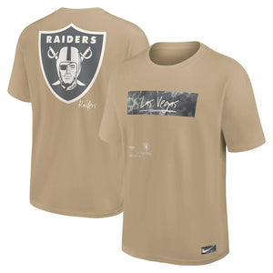 Las Vegas Raiders Besticktes Premium Oversized Nike NFL T-Shirt Yukon Beige - STADIUMDREAMS