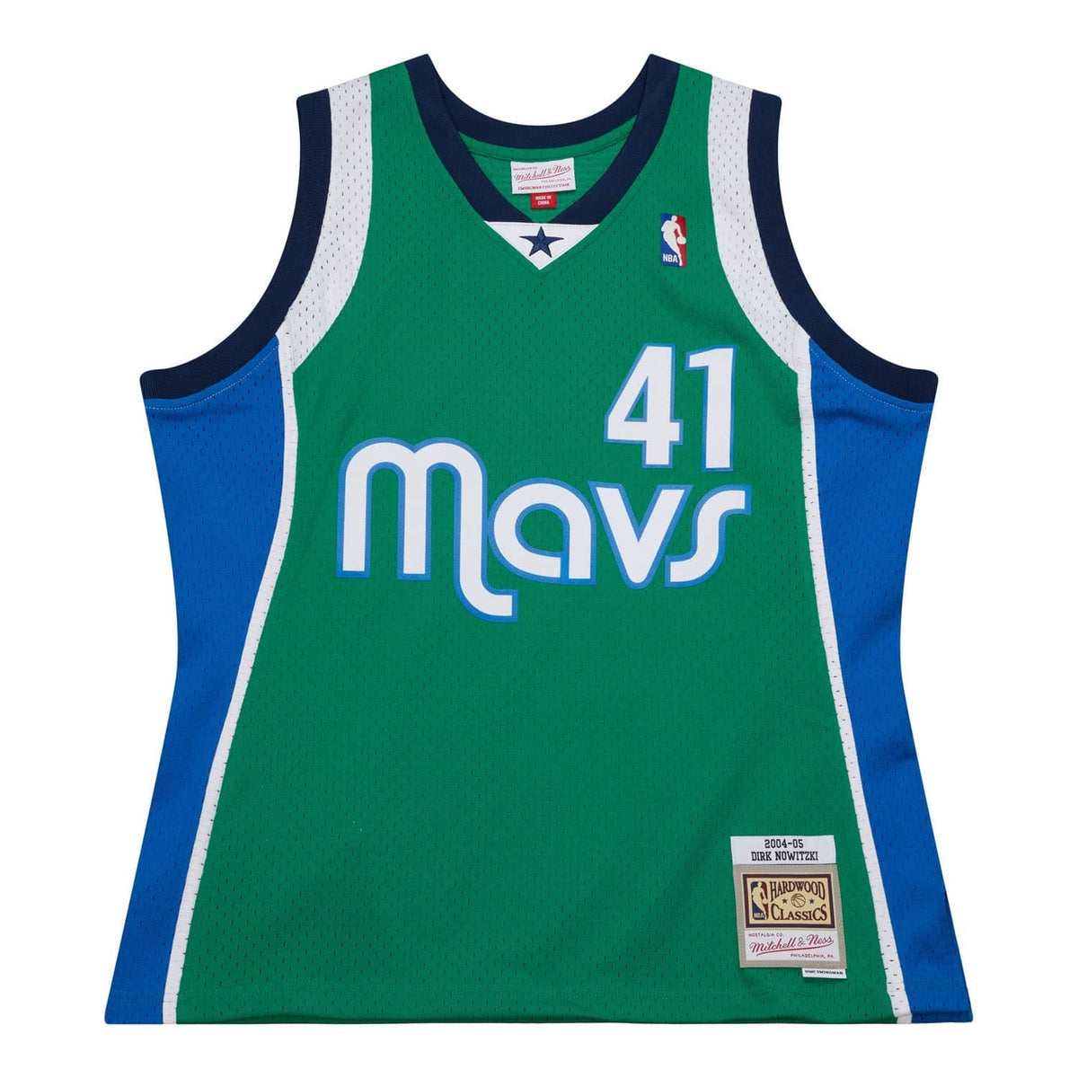 Dirk Nowitzki #41 Dallas Mavericks Mitchell & Ness 2004 Swingman NBA Trikot Grün - STADIUMDREAMS