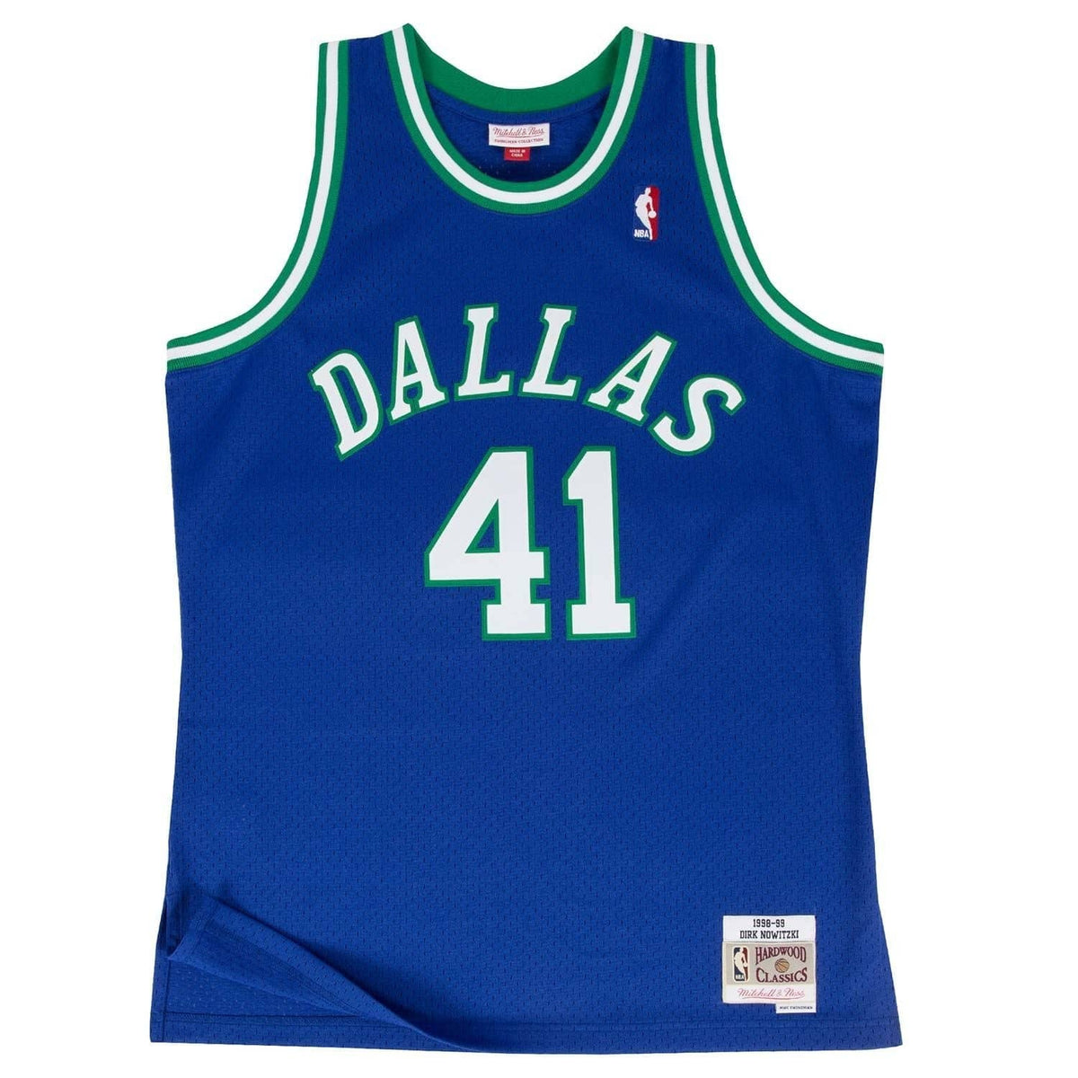 Dirk Nowitzki #41 Dallas Mavericks Mitchell & Ness NBA Swingman Trikot 1998 Blau - STADIUMDREAMS