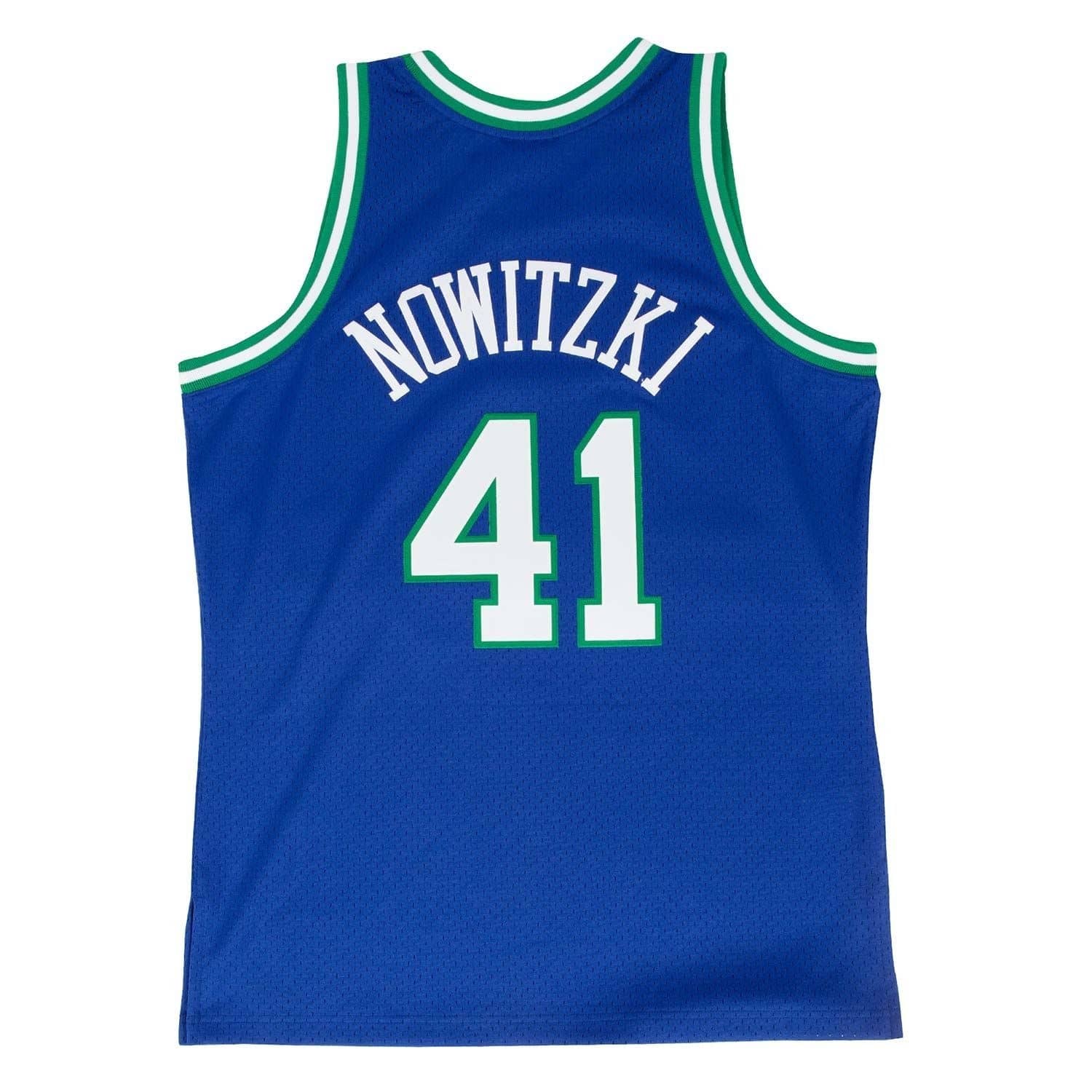 Dirk Nowitzki #41 Dallas Mavericks Mitchell & Ness NBA Swingman Trikot 1998 Blau - STADIUMDREAMS