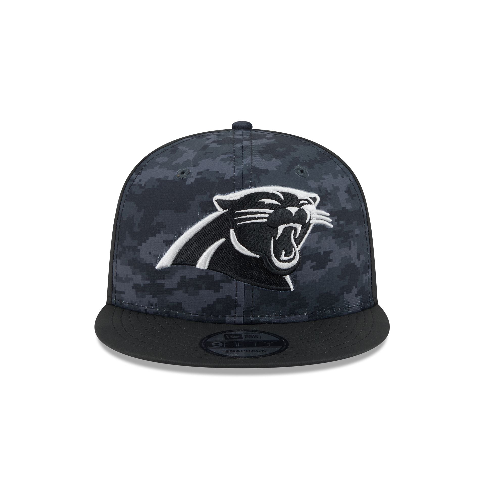 Carolina Panthers New Era 2026 NFL Salute to Service 9FIFTY Snapback Cap Camouflage Schwarz
