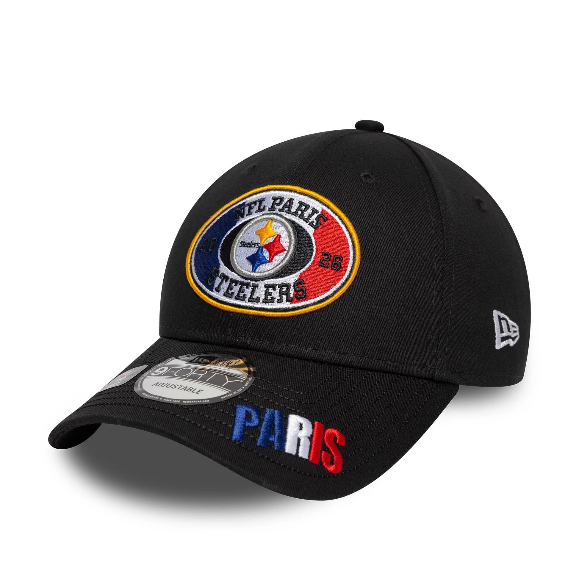 Pittsburgh Steelers New Era 2026 Paris Game 9FORTY Snapback NFL Cap Schwarz