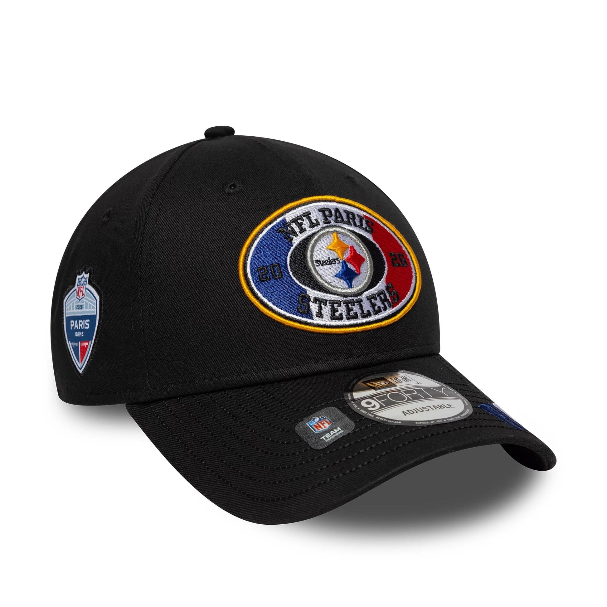 Pittsburgh Steelers New Era 2026 Paris Game 9FORTY Snapback NFL Cap Schwarz