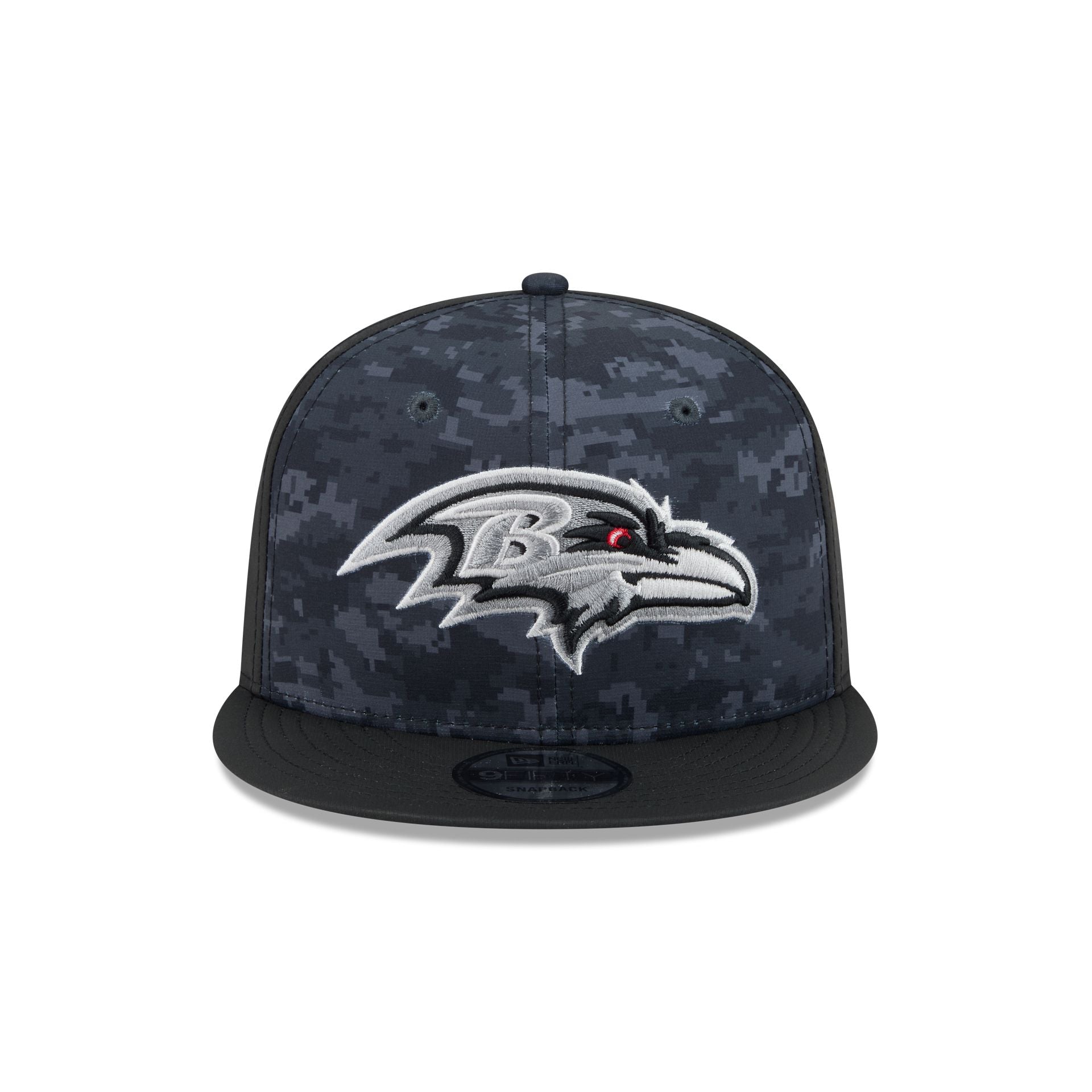 Baltimore Ravens New Era 2026 NFL Salute to Service 9FIFTY Snapback Cap Camouflage Schwarz
