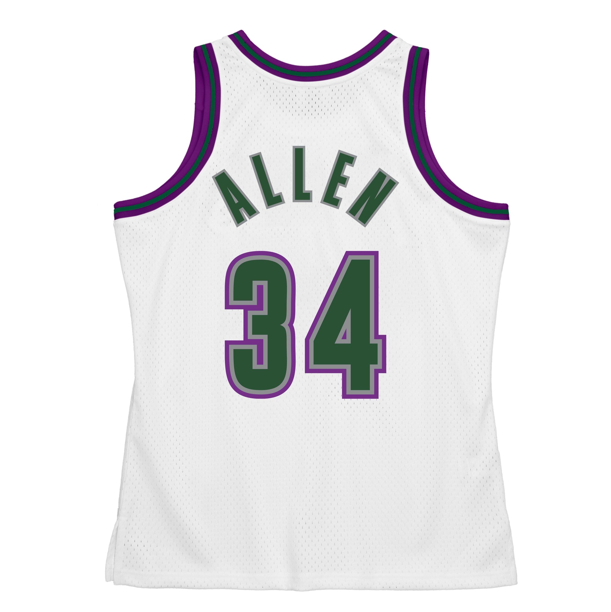 Milwaukee Bucks Ray Allen Mitchell & Ness NBA Swingman Trikot 1996 Weiss - STADIUMDREAMS